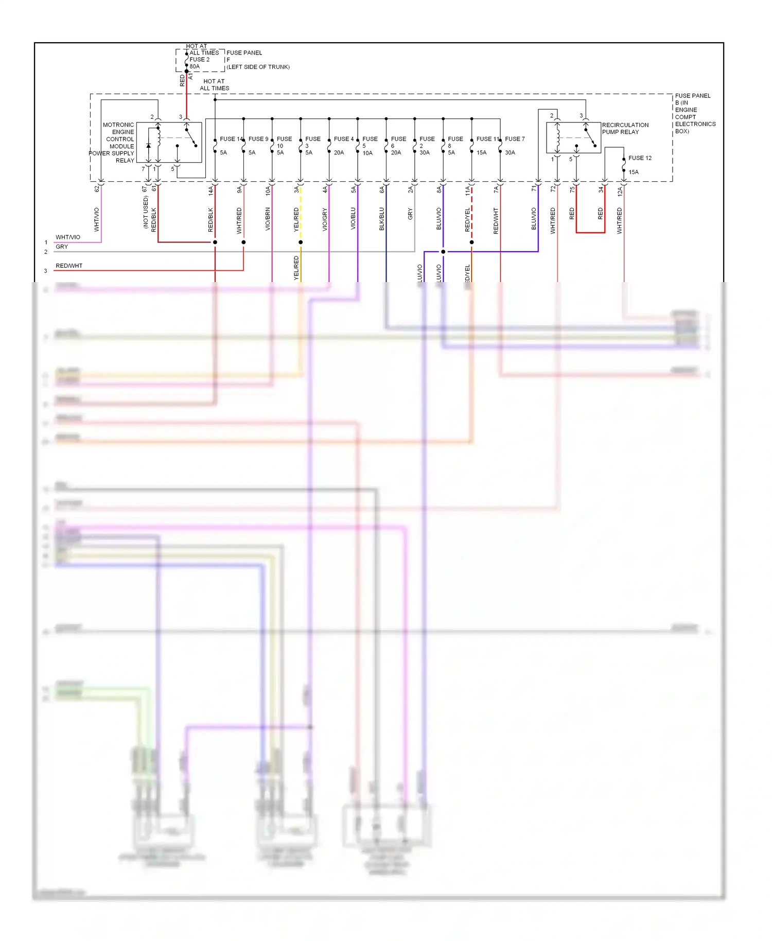 Wiring diagram recirculation pump relay for Volkswagen Passat B7 (2010-2015) (2 of 2)