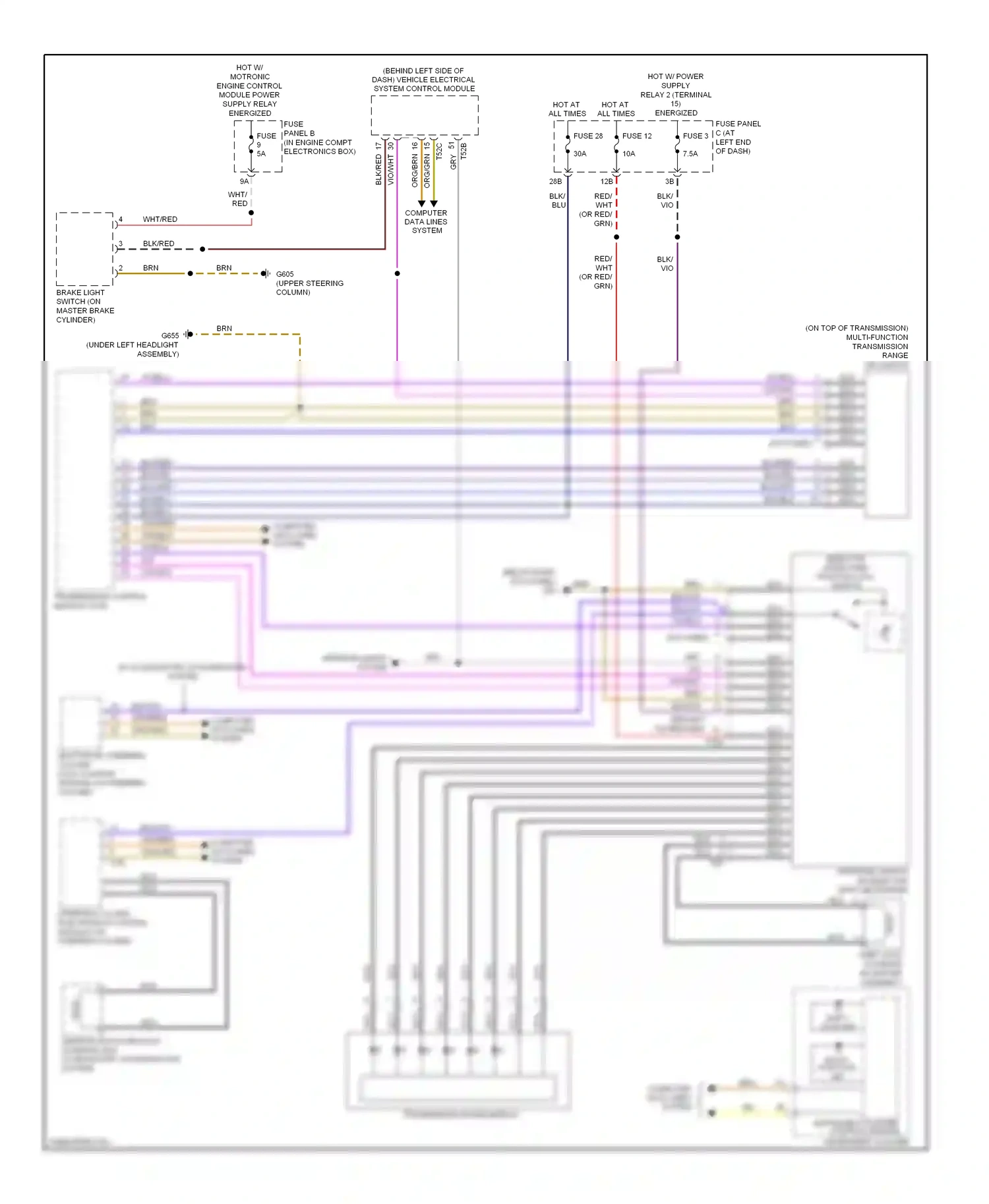 Wiring diagram shift lock ind for Volkswagen Passat B7 (2010-2015) (3 of 3)