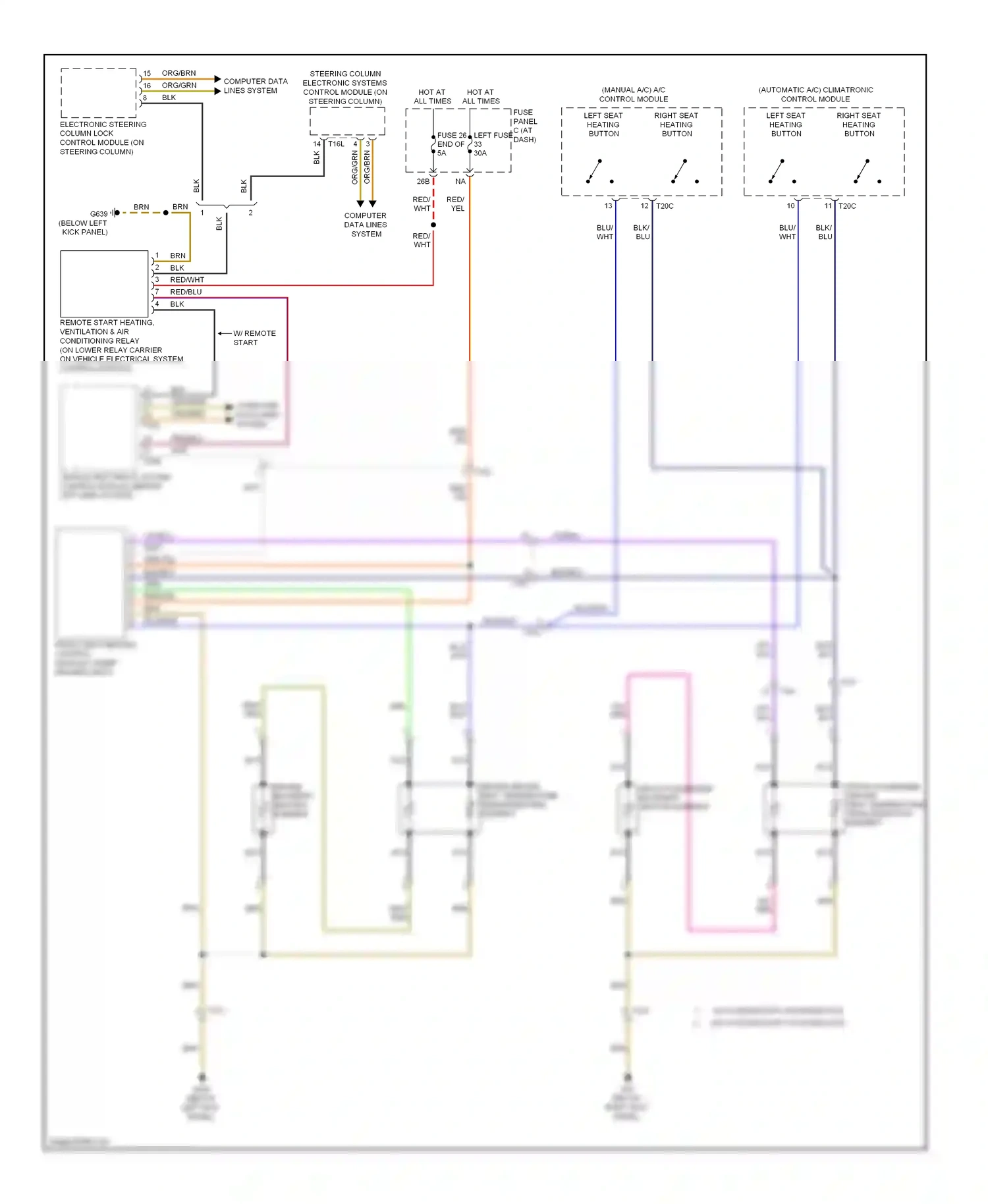 Wiring diagram w/ access/start authorization w/o access/start authorization for Volkswagen Passat B7 (2010-2015) (1 of 1)