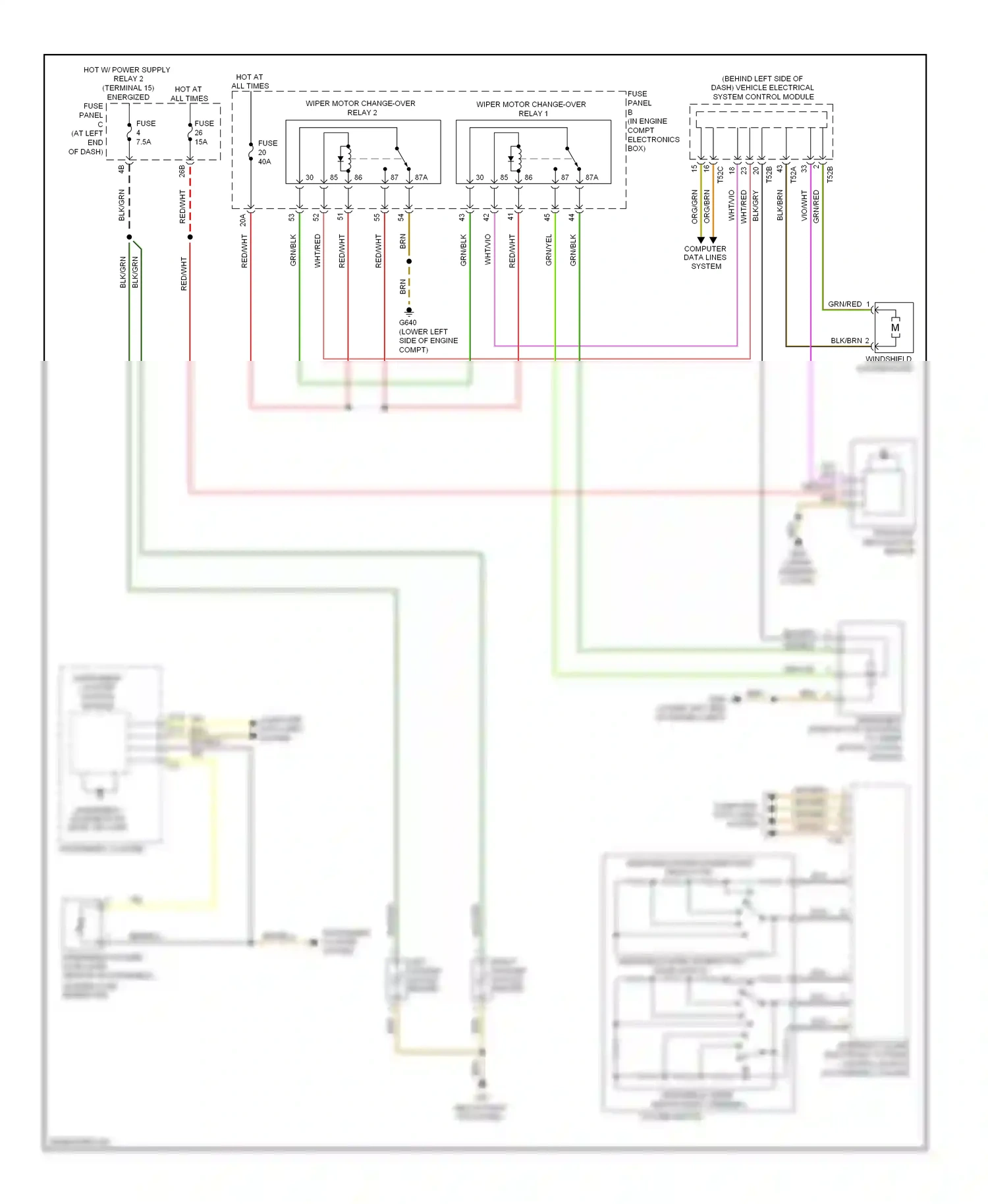 Wiring diagram windshield wiper intermittent regulator for Volkswagen Passat B7 (2010-2015) (2 of 2)