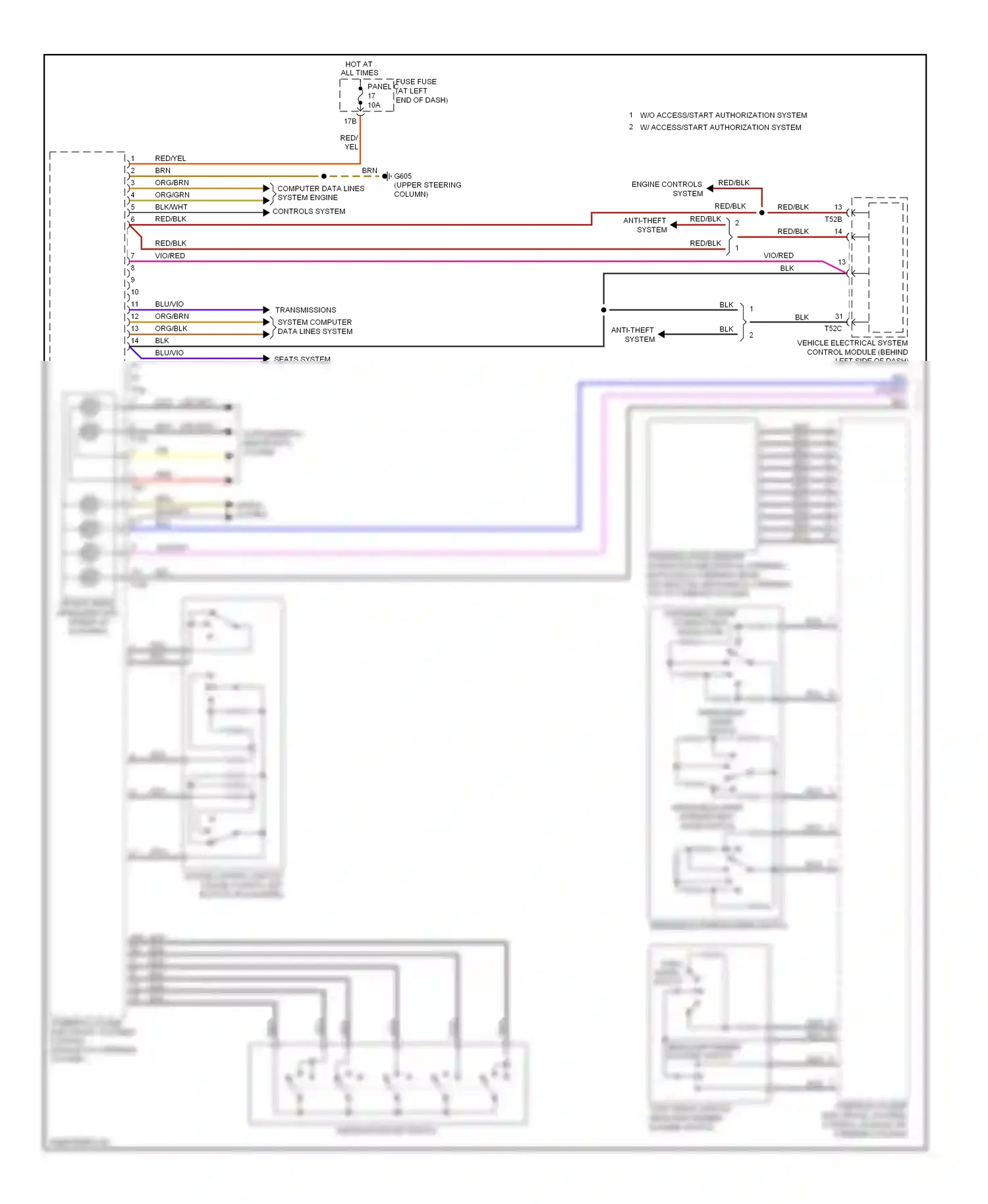 Wiring diagram windshield wiper intermittent regulator for Volkswagen Passat B7 (2010-2015) (1 of 2)