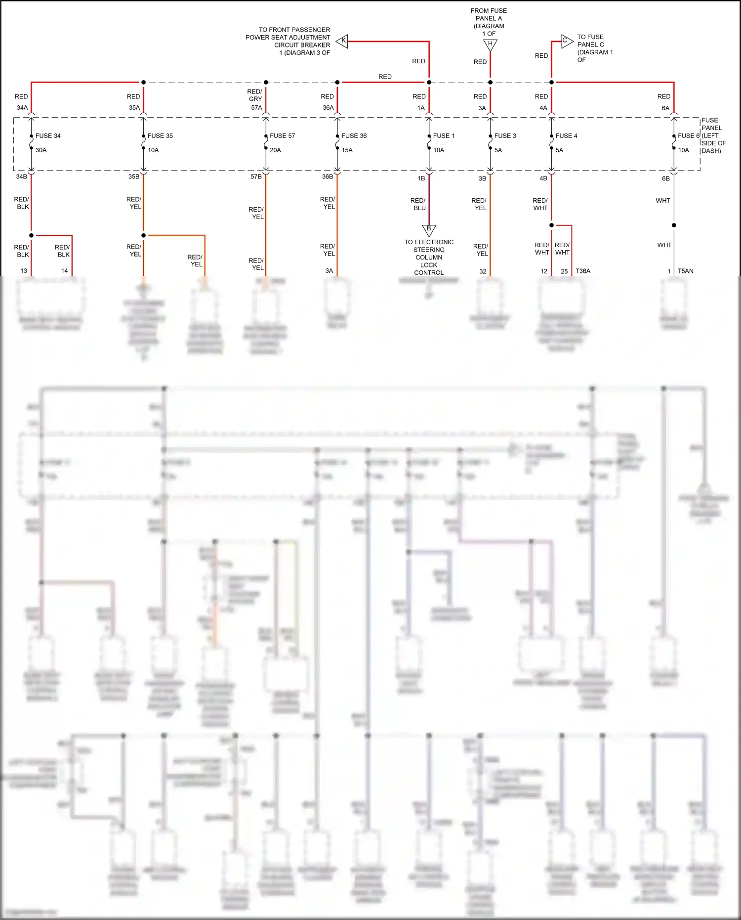 Wiring diagram blind spot detection control module 2 for Volkswagen Passat B8 facelift (2019-2024) (3 of 3)