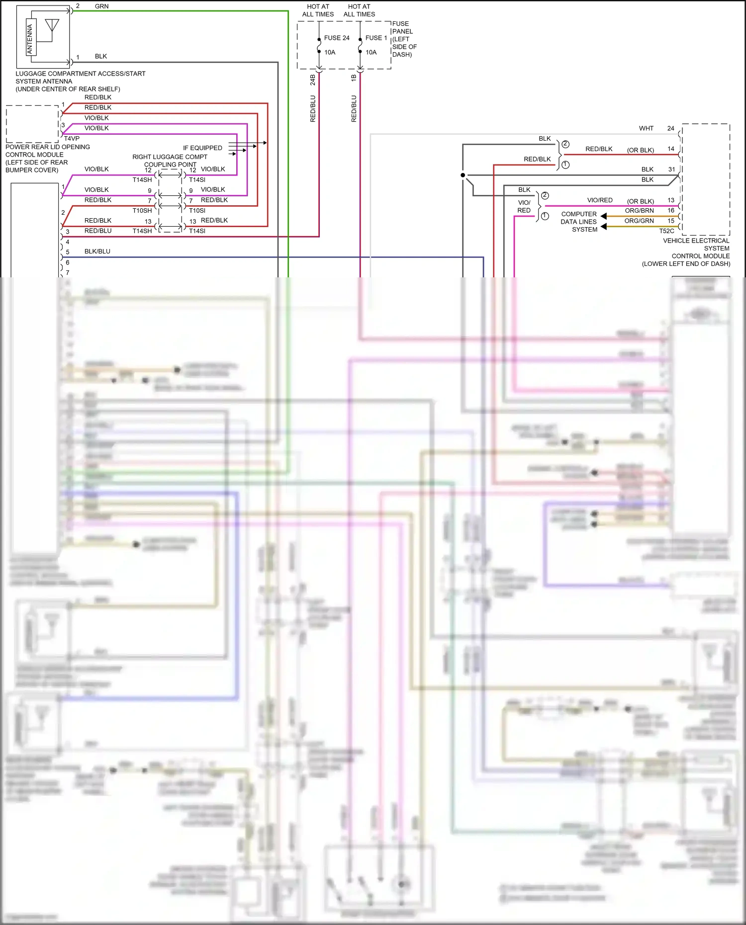 Wiring diagram electronic steering column lock control module for Volkswagen Passat B8 facelift (2019-2024) (1 of 9)