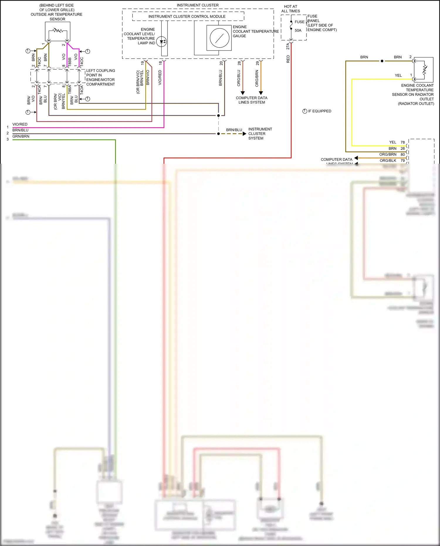 Wiring diagram engine coolant temperature sensor for Volkswagen Passat B8 facelift (2019-2024) (2 of 4)