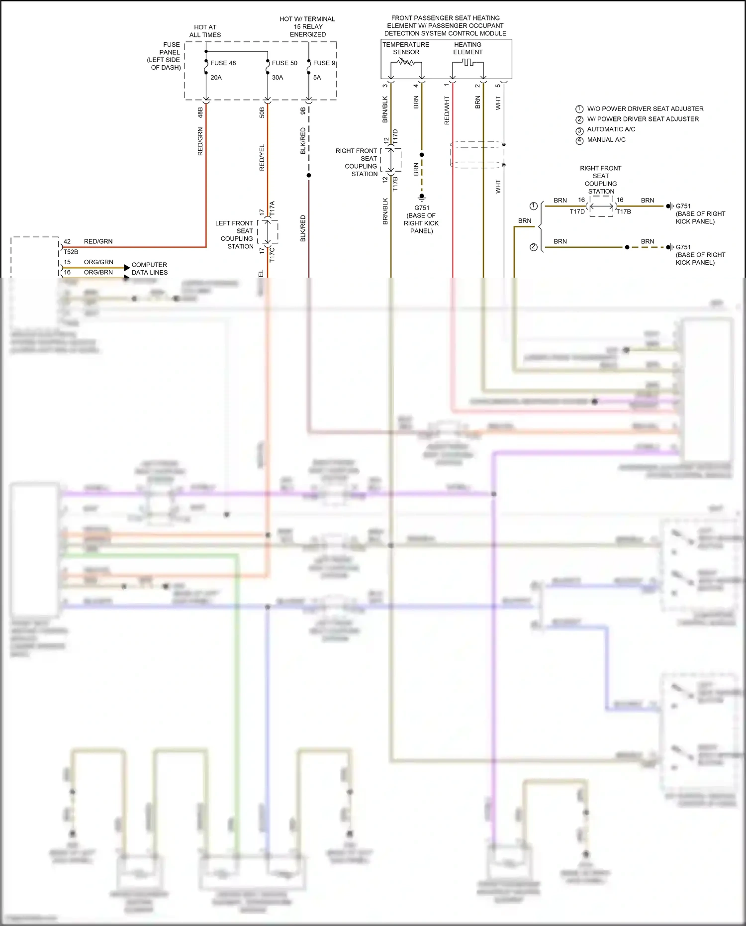Wiring diagram front seat heating control module for Volkswagen Passat B8 facelift (2019-2024) (2 of 3)