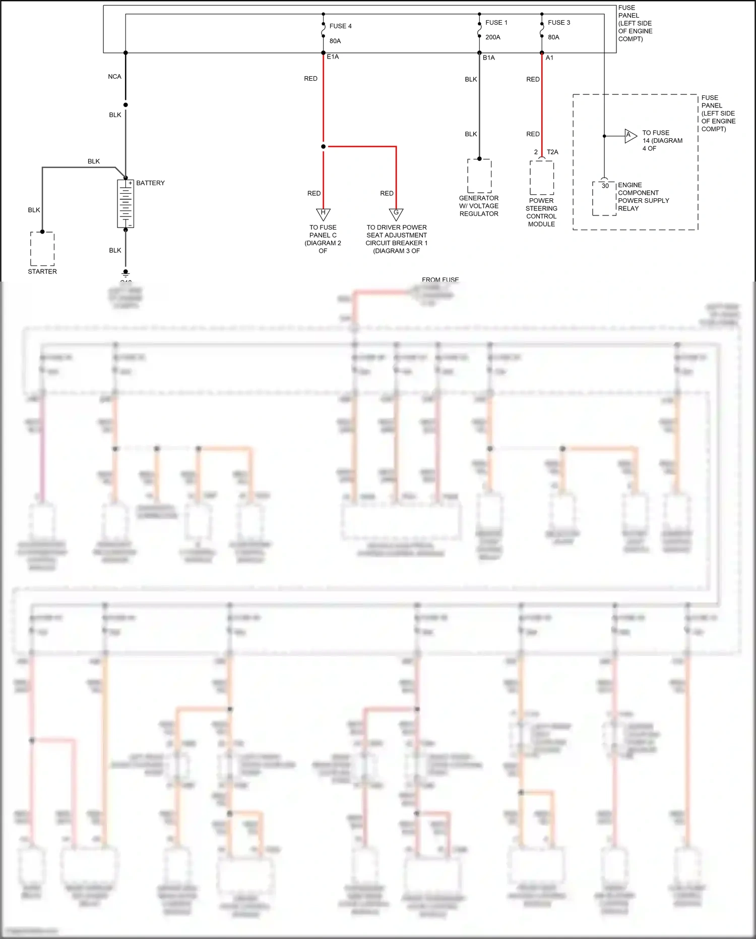 Wiring diagram fuse panel a for Volkswagen Passat B8 facelift (2019-2024) (3 of 3)