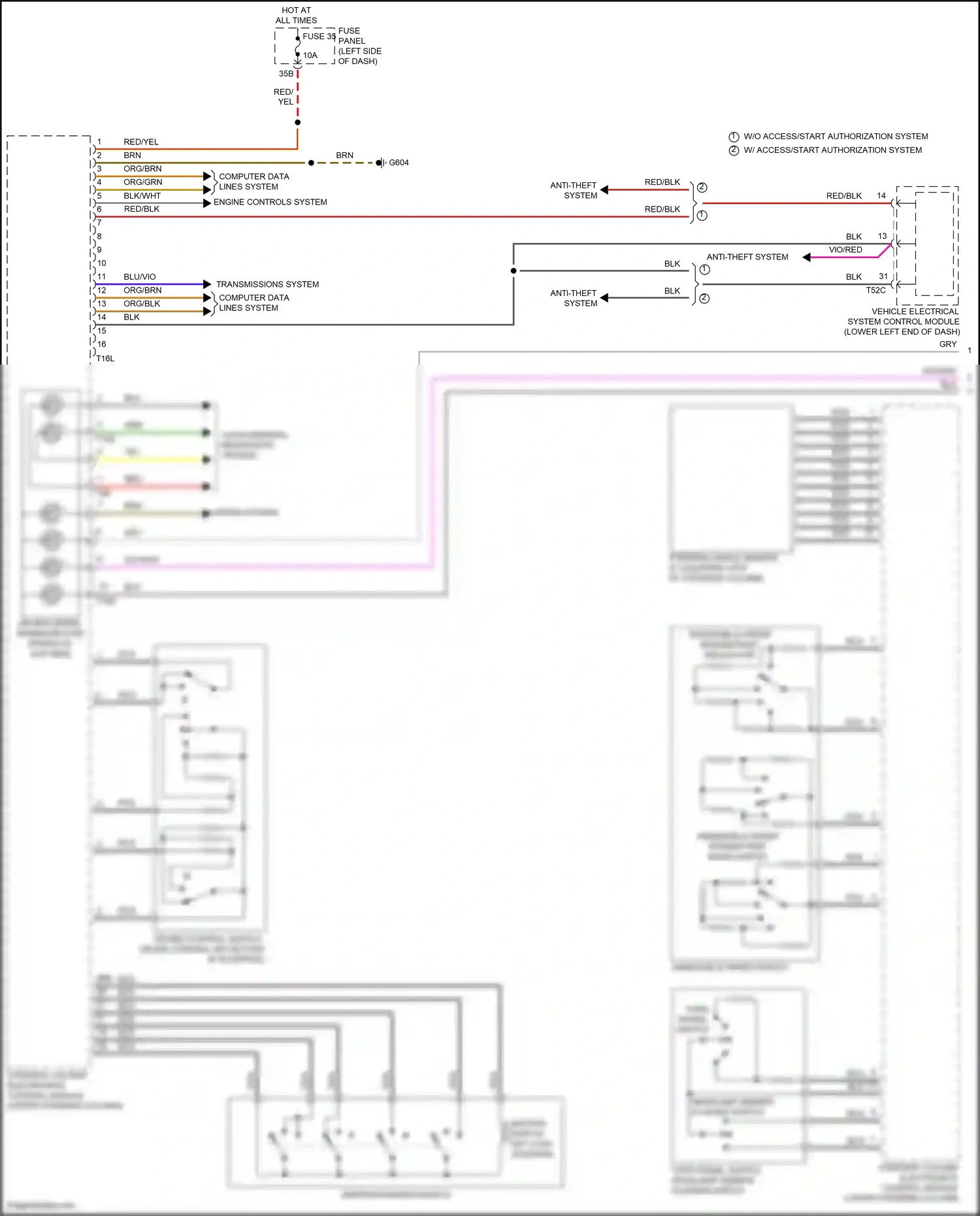 Wiring diagram fuse panel c for Volkswagen Passat B8 facelift (2019-2024) (37 of 56)