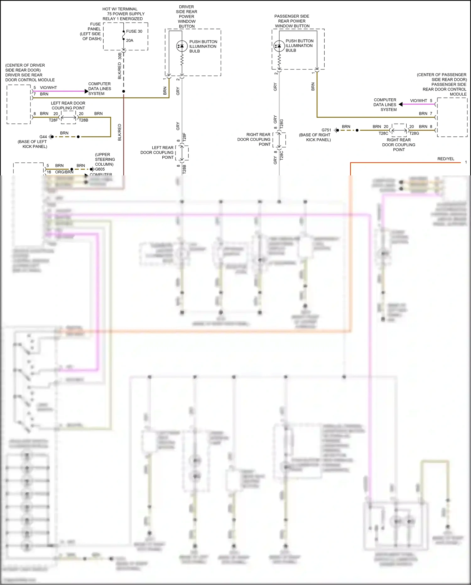 Wiring diagram light switch for Volkswagen Passat B8 facelift (2019-2024) (3 of 3)