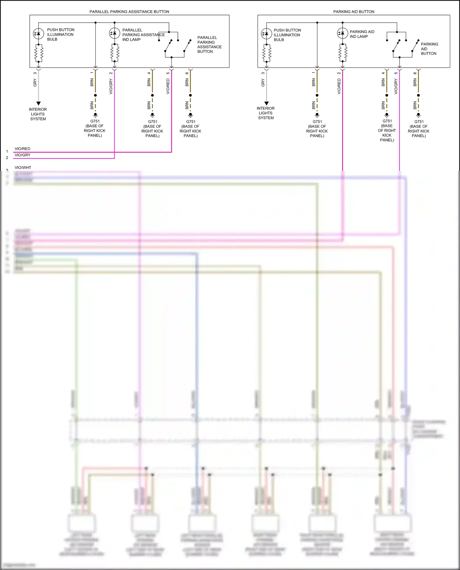 Wiring diagram parallel parking assistance button for Volkswagen Passat B8 facelift (2019-2024) (3 of 3)