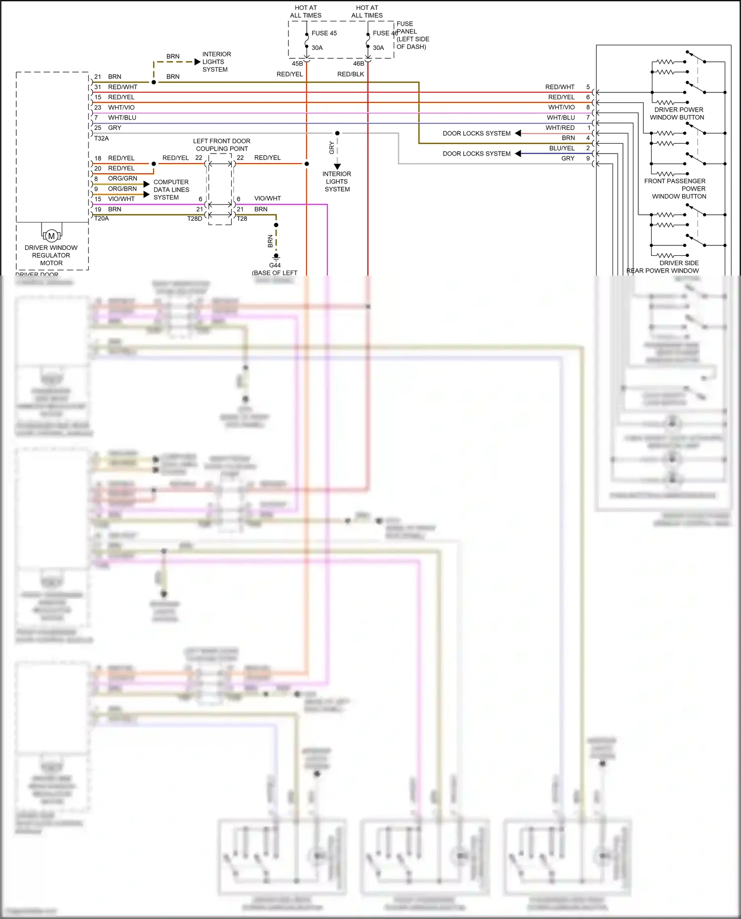 Wiring diagram push button for Volkswagen Passat B8 facelift (2019-2024) (2 of 2)