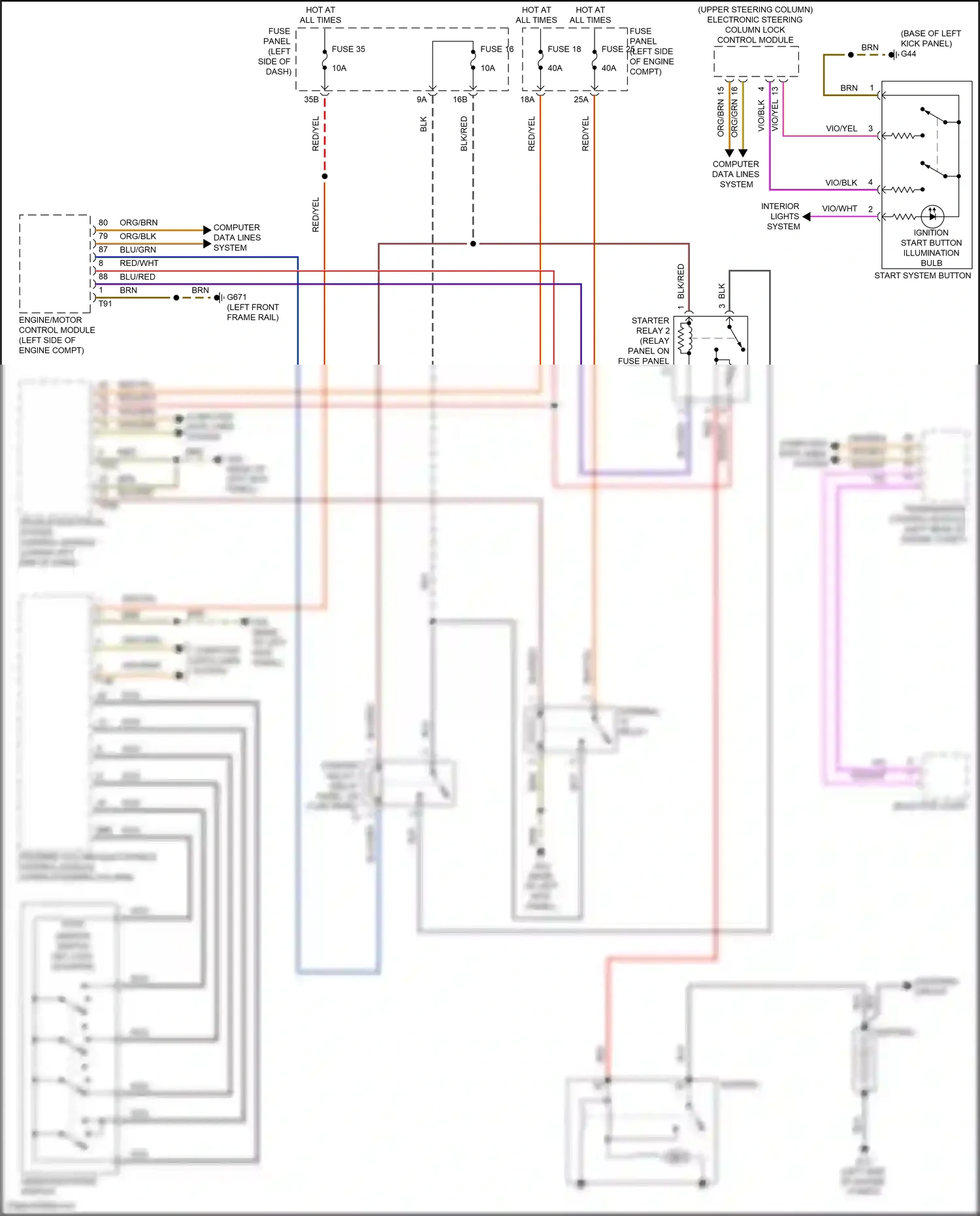 Wiring diagram start system button for Volkswagen Passat B8 facelift (2019-2024) (5 of 5)