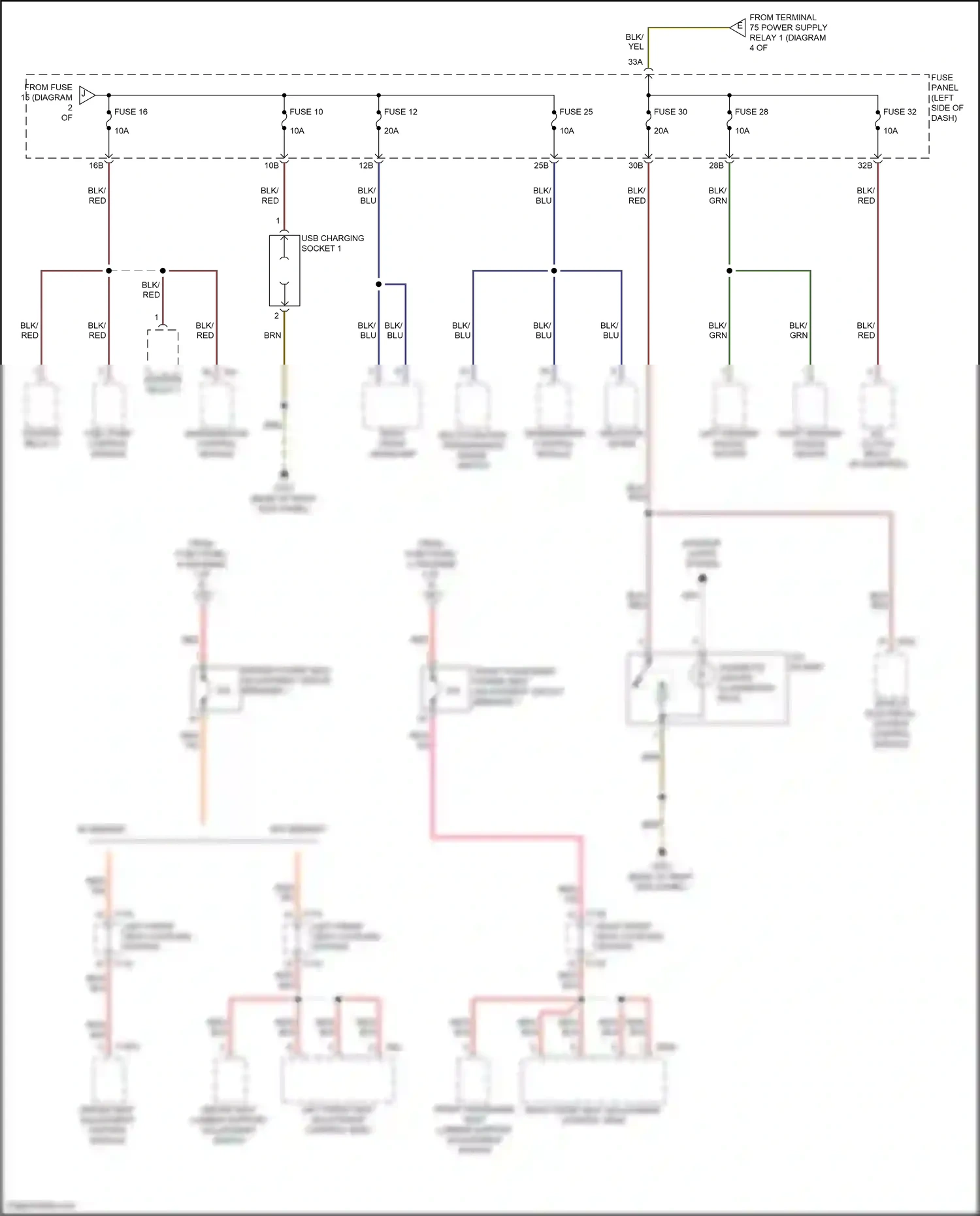 Wiring diagram usb charging socket 1 for Volkswagen Passat B8 facelift (2019-2024) (1 of 1)