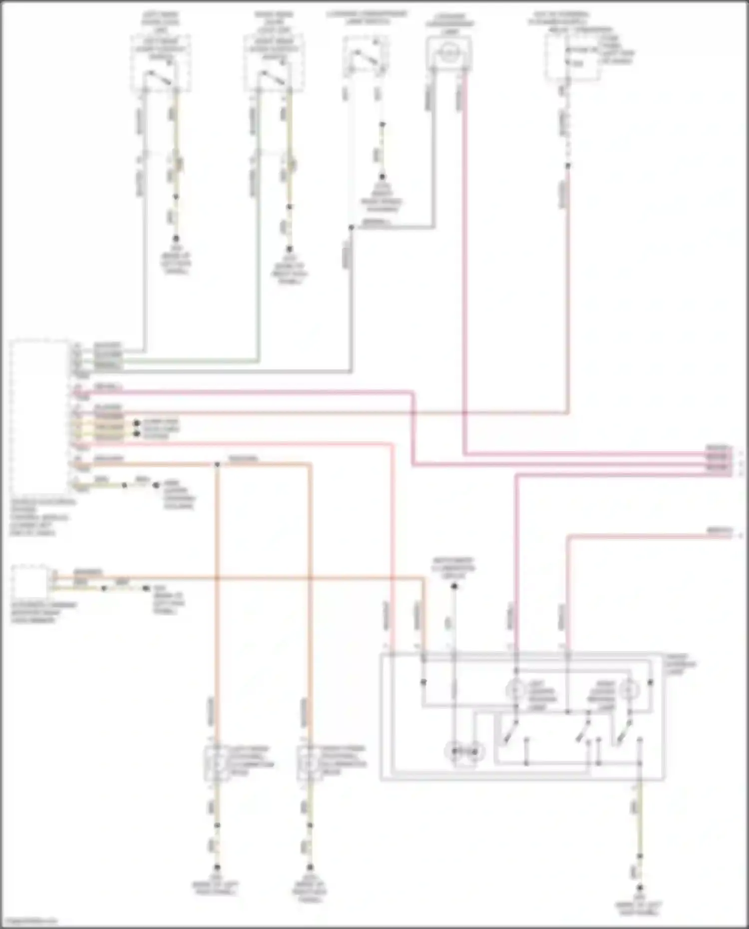 Passat Volkswagen B8 (2014-2020): Courtesy lamps circuit (1 of 3)