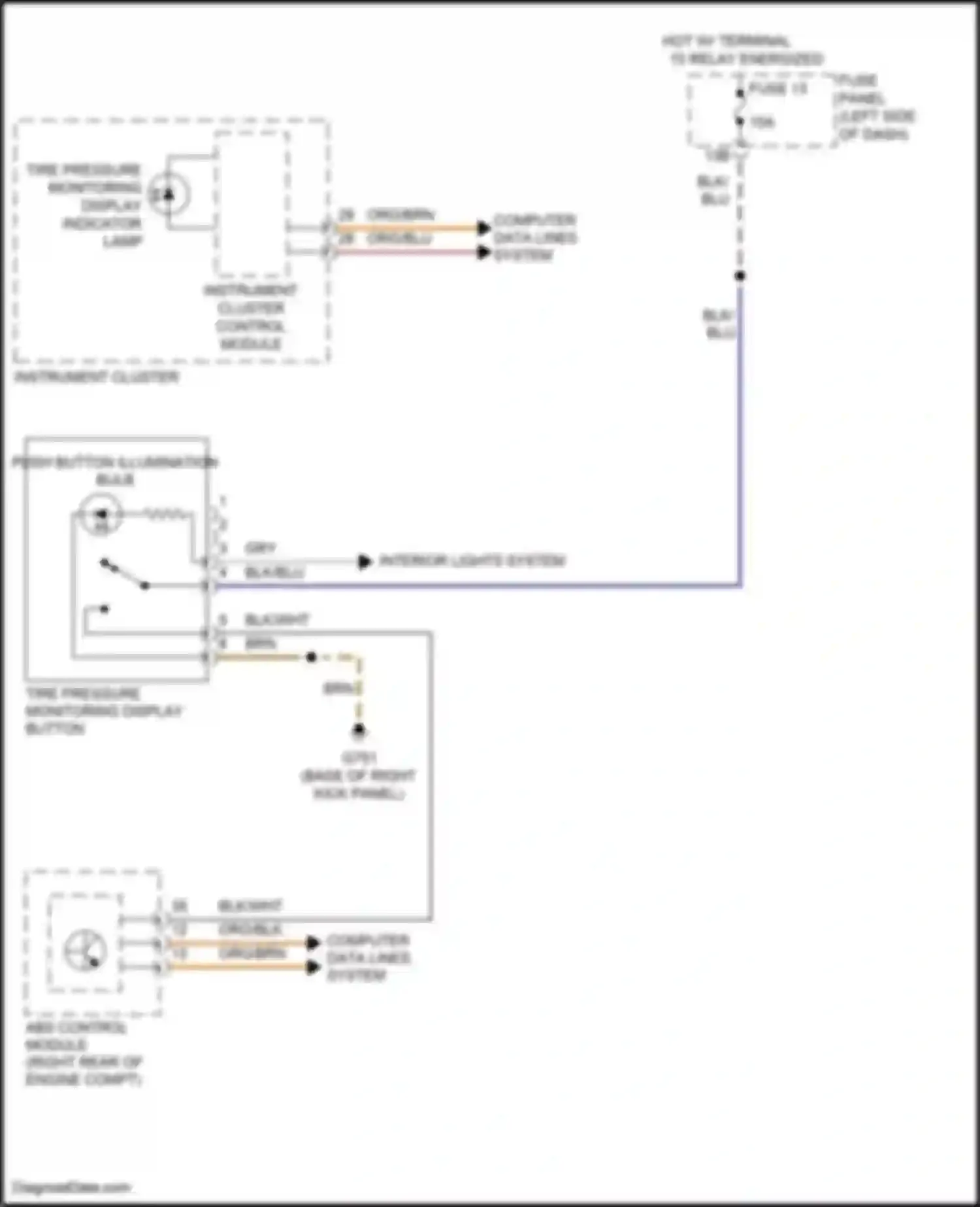 Passat Volkswagen B8 (2014-2020): Tire pressure monitoring circuit