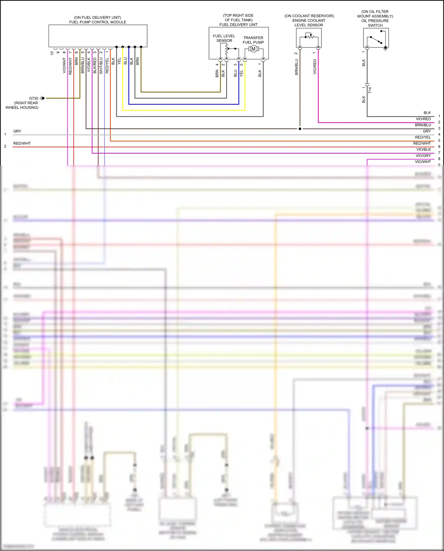 Wiring diagram engine coolant level sensor for Volkswagen Passat B8 (2014-2020) (4 of 4)