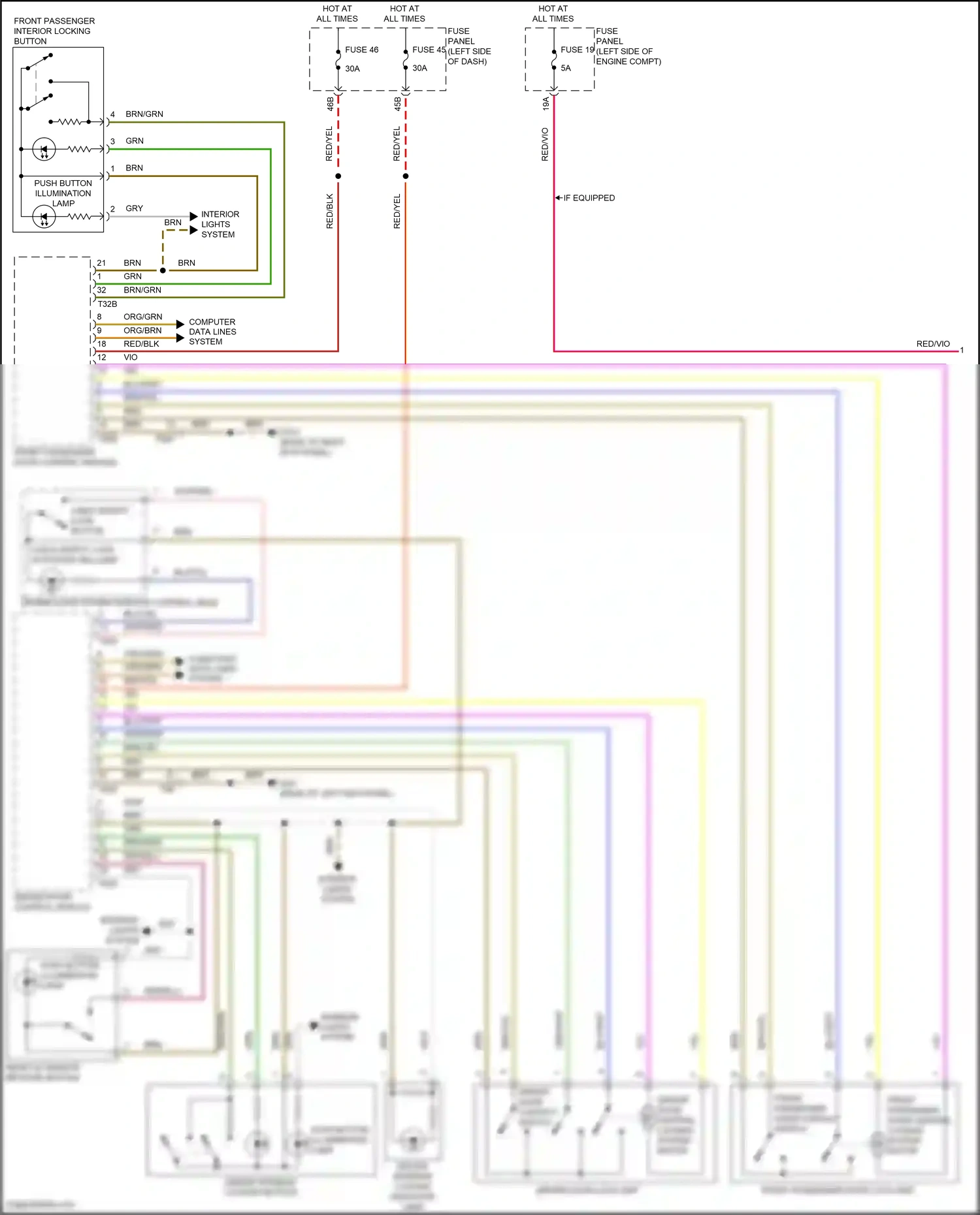 Wiring diagram front passenger door control module for Volkswagen Passat B8 (2014-2020) (7 of 14)