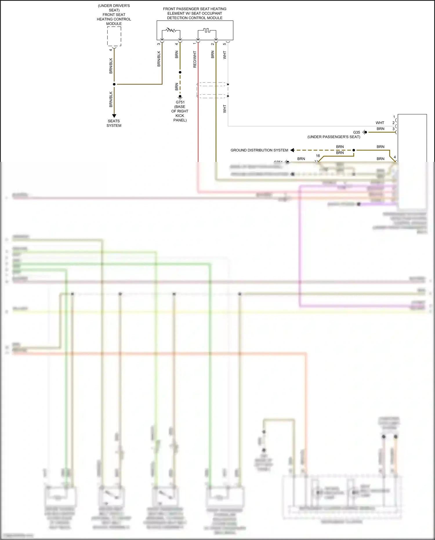 Wiring diagram front seat heating control module for Volkswagen Passat B8 (2014-2020) (4 of 4)