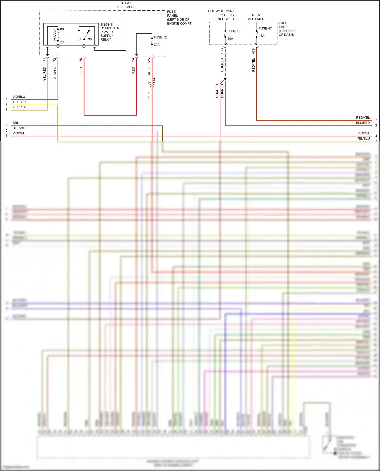 Wiring diagram fuse panel c for Volkswagen Passat B8 (2014-2020) (64 of 66)