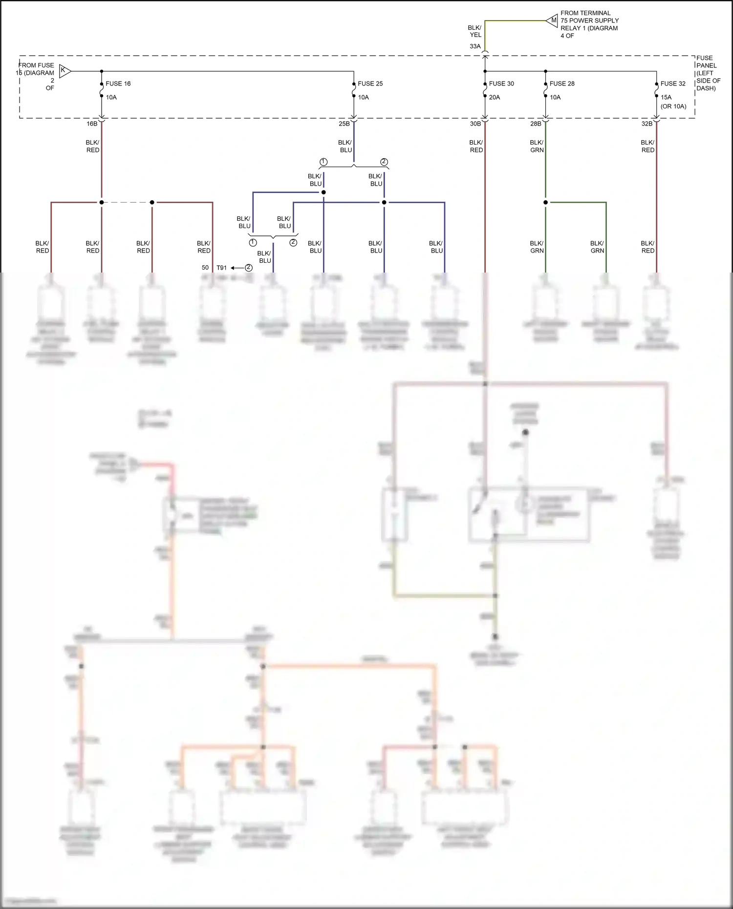Wiring diagram fuse panel c for Volkswagen Passat B8 (2014-2020) (28 of 66)