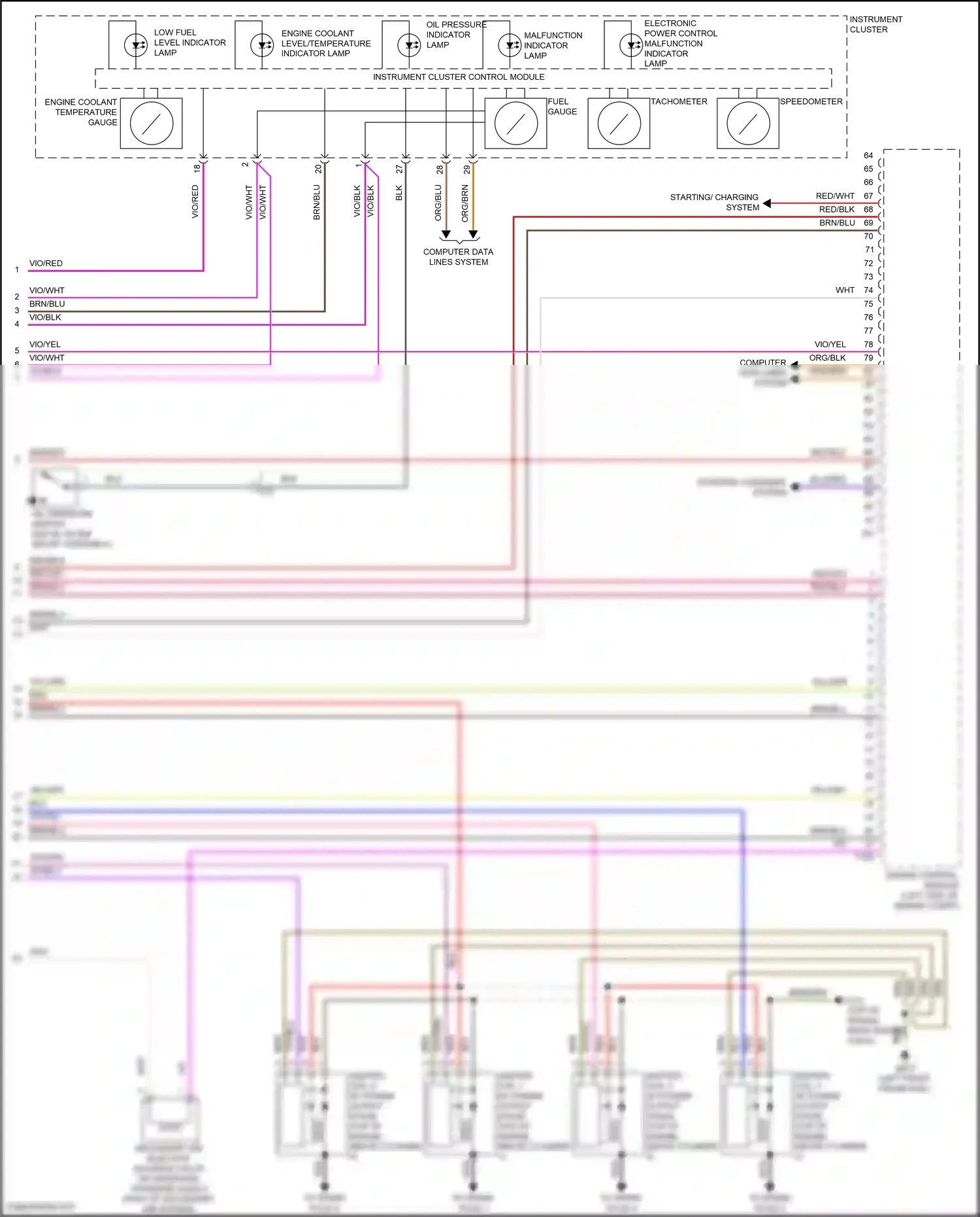 Wiring diagram instrument cluster control module for Volkswagen Passat B8 (2014-2020) (19 of 22)