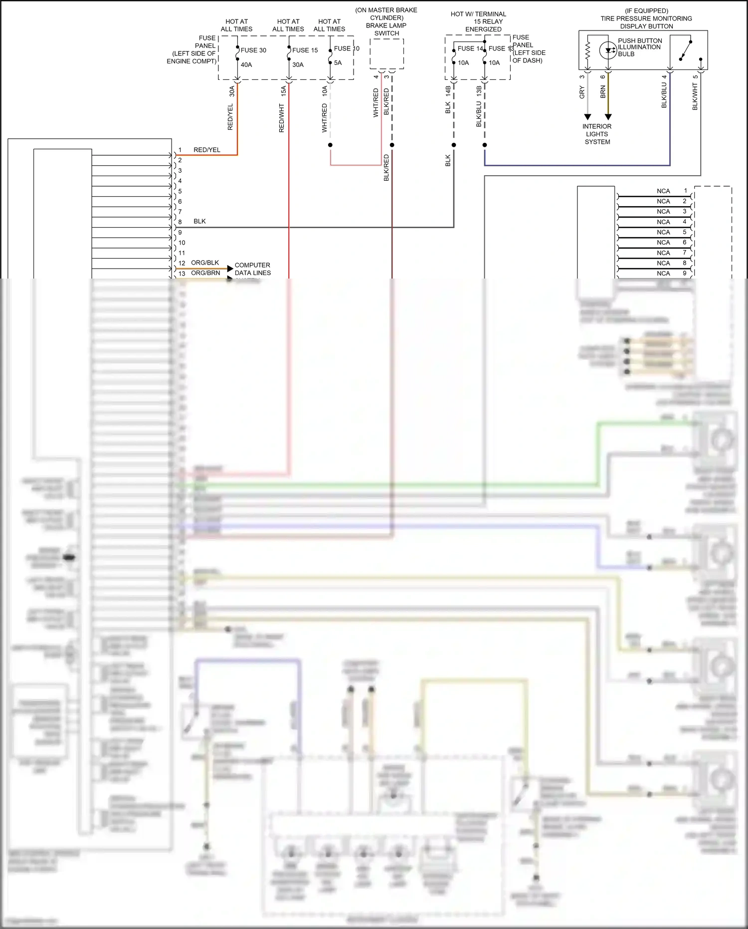 Wiring diagram left front abs wheel speed sensor for Volkswagen Passat B8 (2014-2020) (1 of 1)