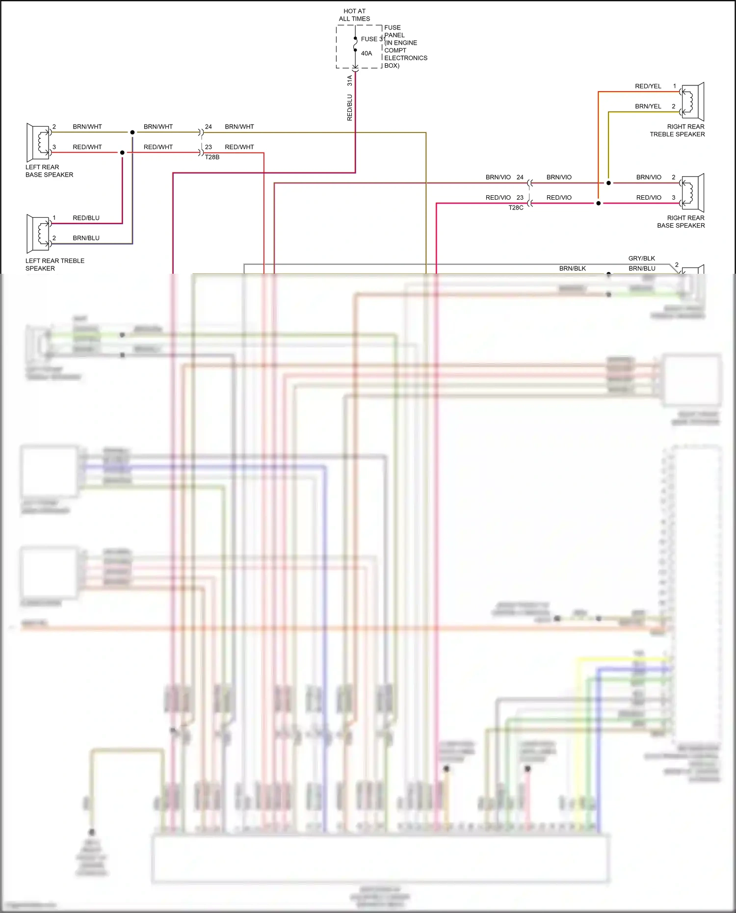 Wiring diagram left front treble speaker for Volkswagen Passat B8 (2014-2020) (1 of 4)