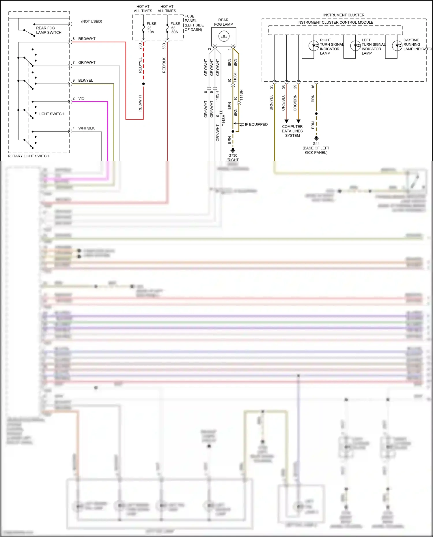 Wiring diagram left tail lamp for Volkswagen Passat B8 (2014-2020) (2 of 4)