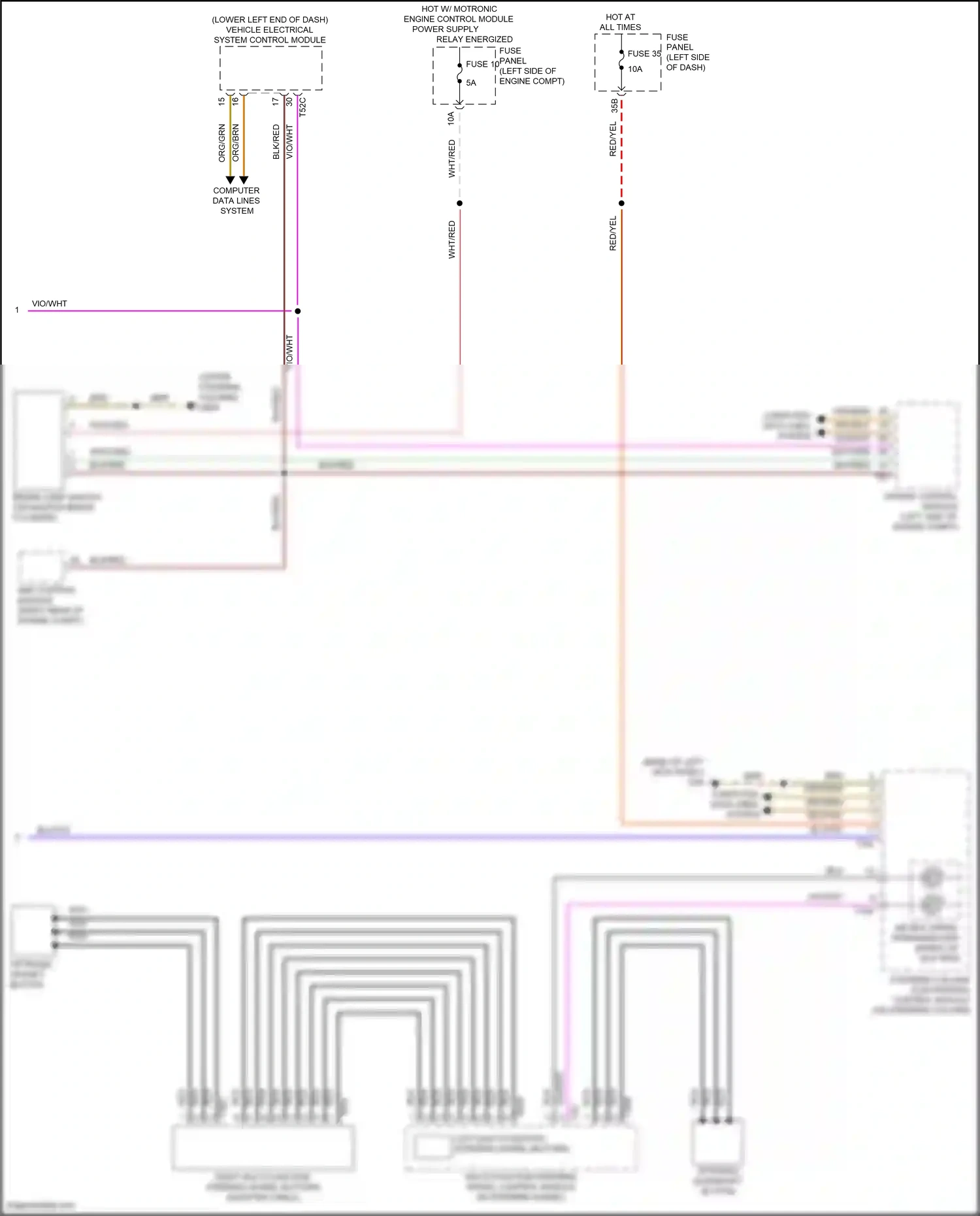 Wiring diagram multi-function steering wheel control module for Volkswagen Passat B8 (2014-2020) (1 of 4)