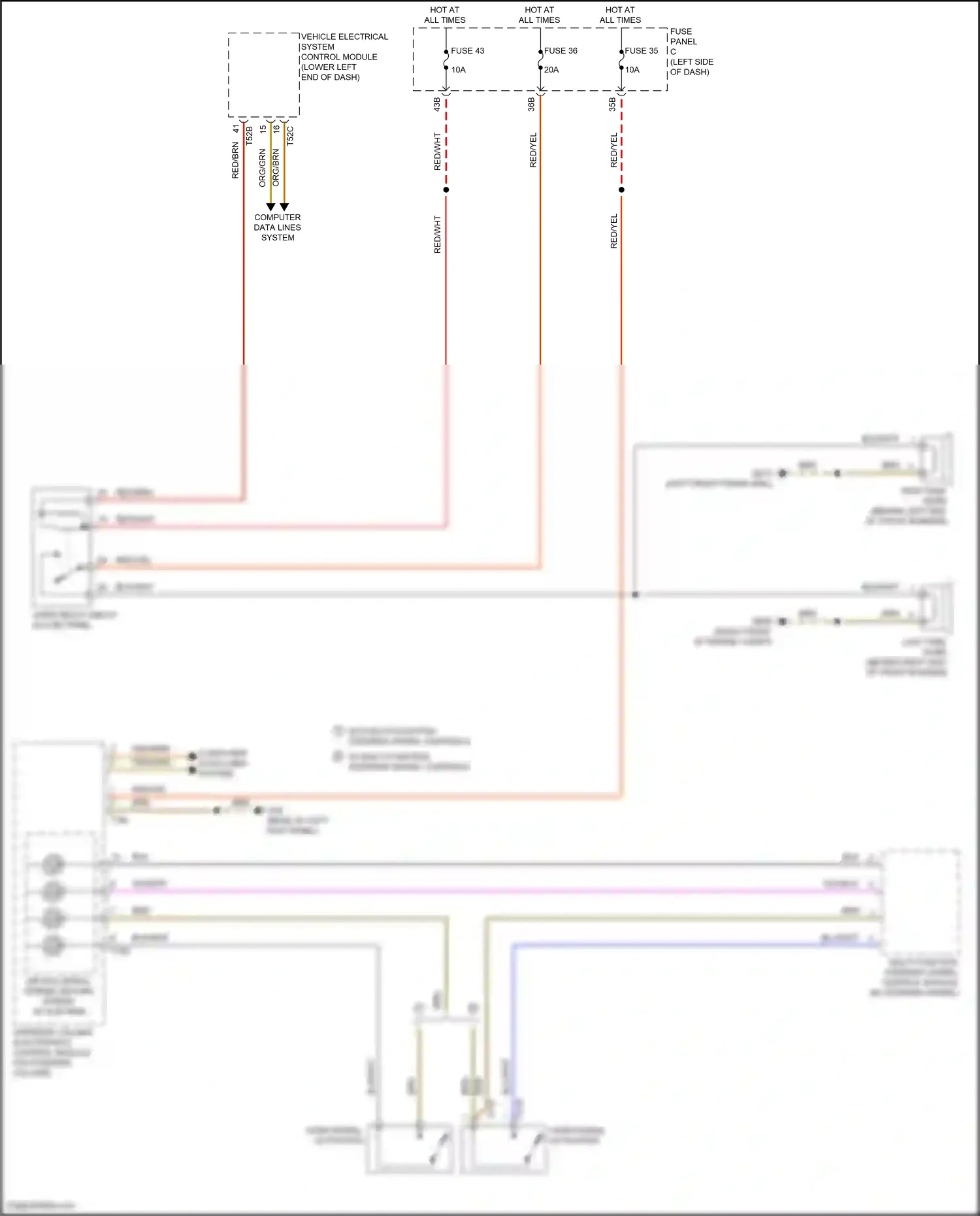 Wiring diagram multi-function steering wheel control module for Volkswagen Passat B8 (2014-2020) (3 of 4)