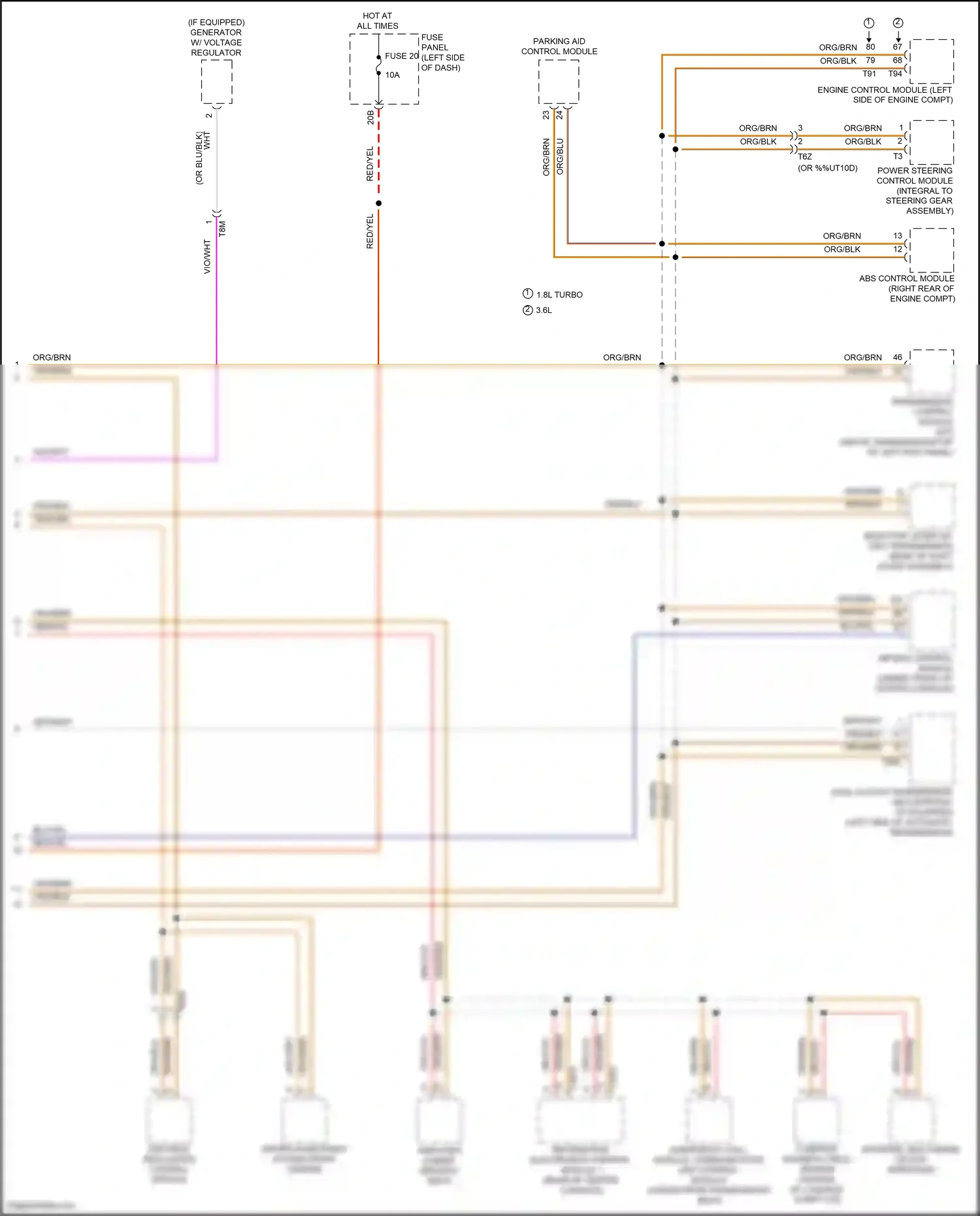 Wiring diagram power steering control module for Volkswagen Passat B8 (2014-2020) (1 of 5)