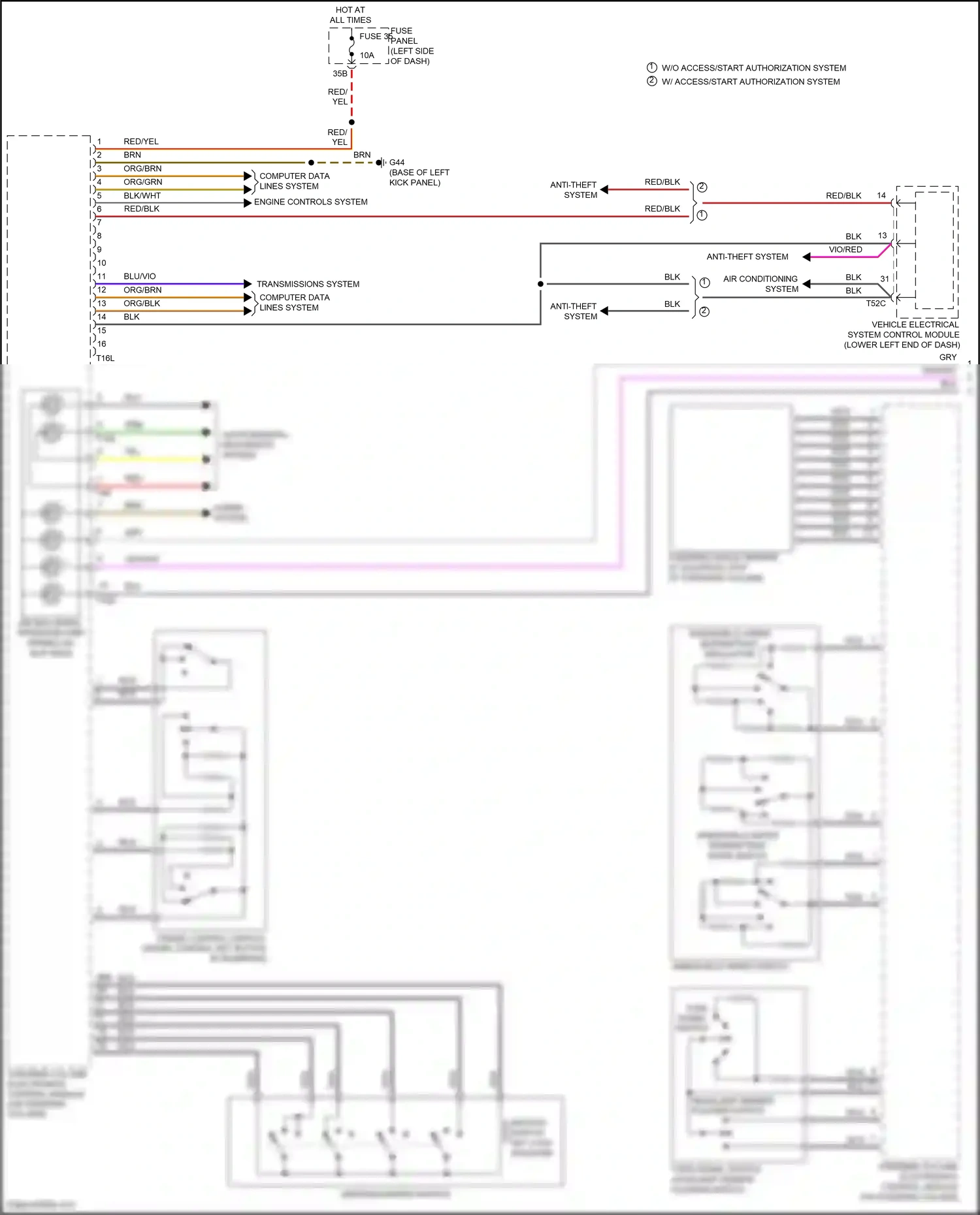 Wiring diagram red for Volkswagen Passat B8 (2014-2020) (8 of 52)