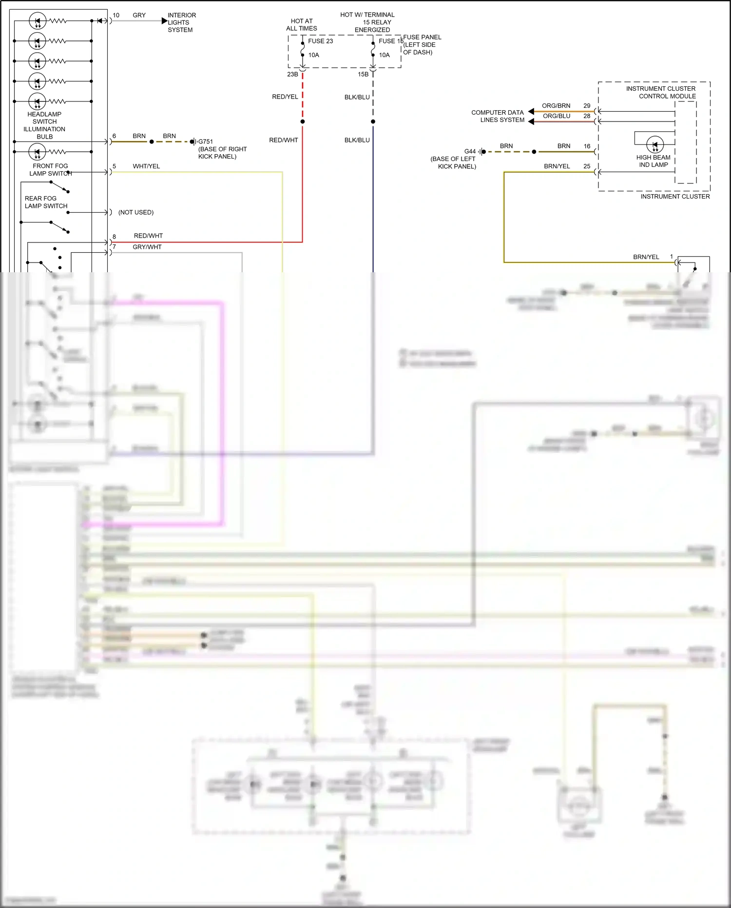 Wiring diagram rotary light switch for Volkswagen Passat B8 (2014-2020) (4 of 7)