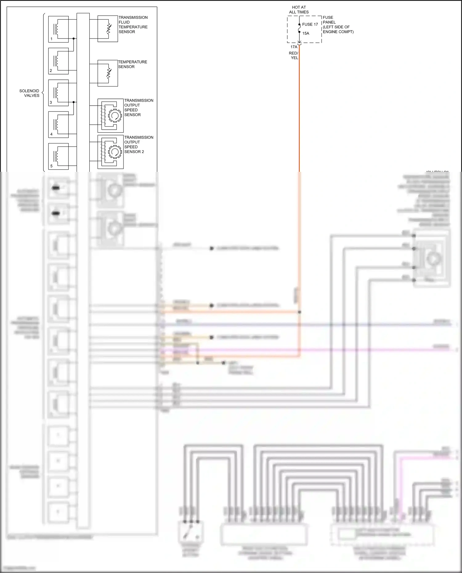 Wiring diagram tiptronic upshift button for Volkswagen Passat B8 (2014-2020) (2 of 3)