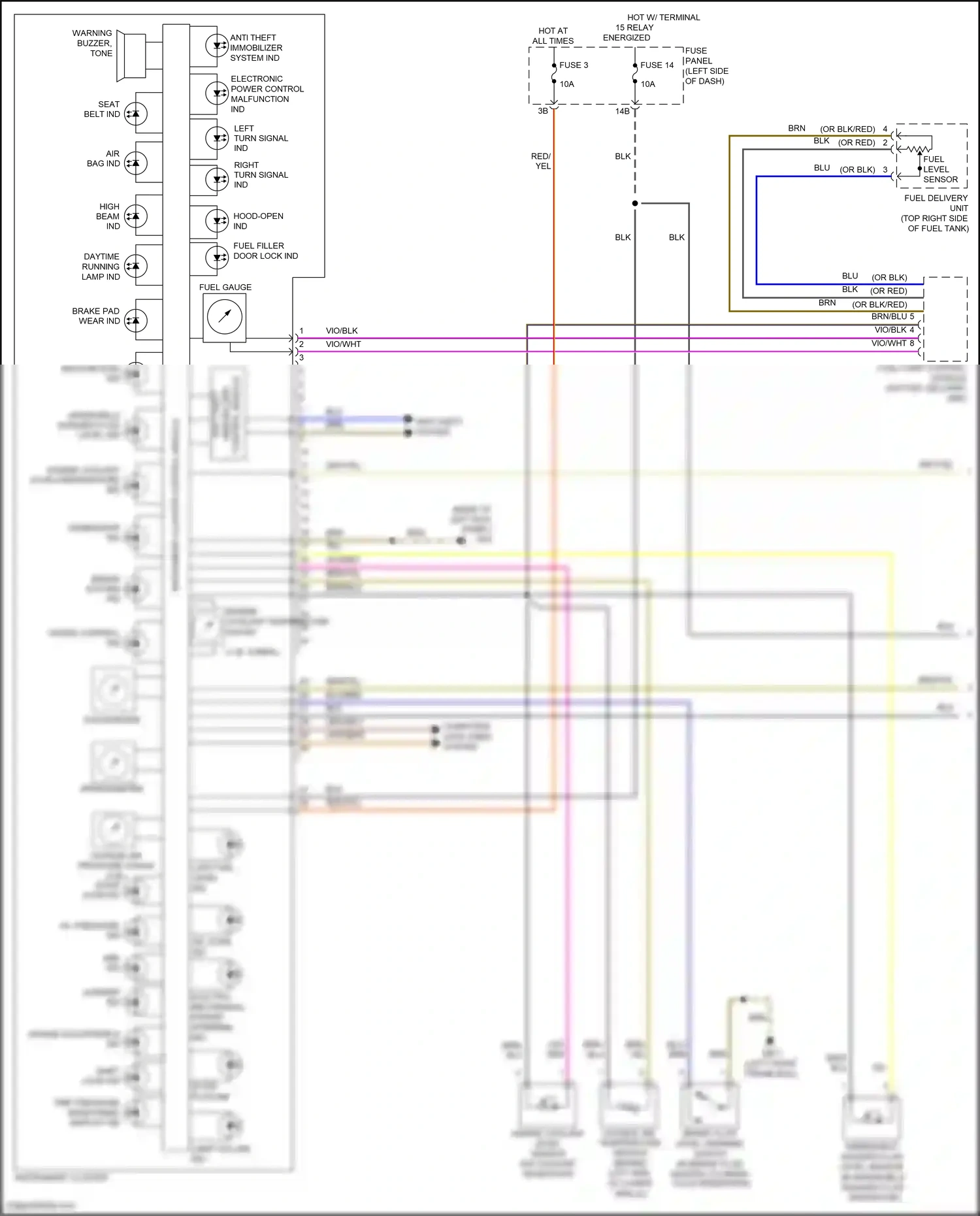 Wiring diagram windshield washer fluid level sensor for Volkswagen Passat B8 (2014-2020) (1 of 2)