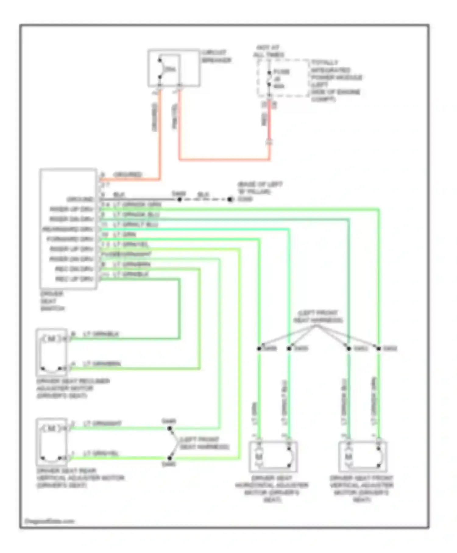 Routan Volkswagen I (2008-2012): Driver power seat circuit