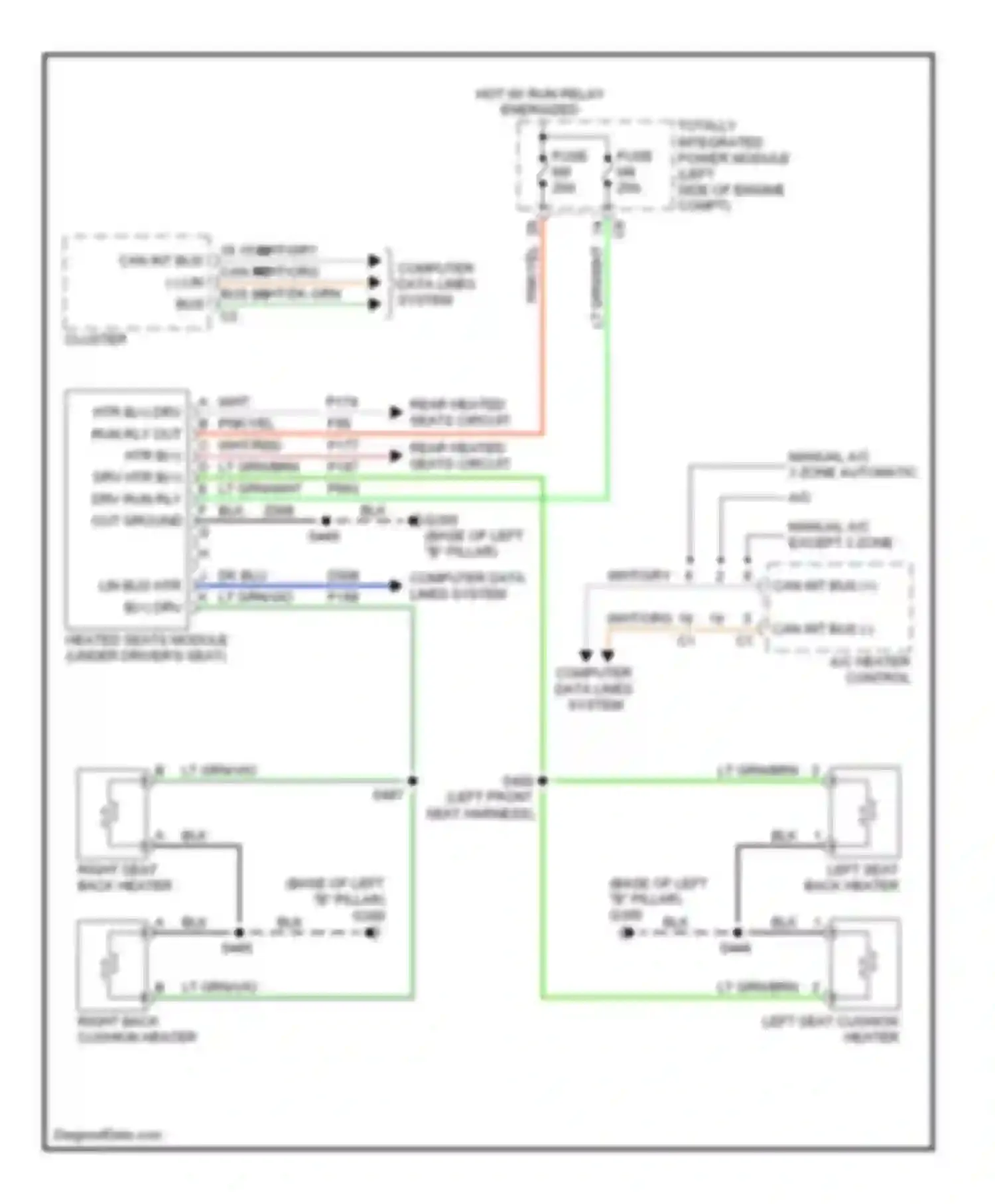 Routan Volkswagen I (2008-2012): Front heated seats circuit