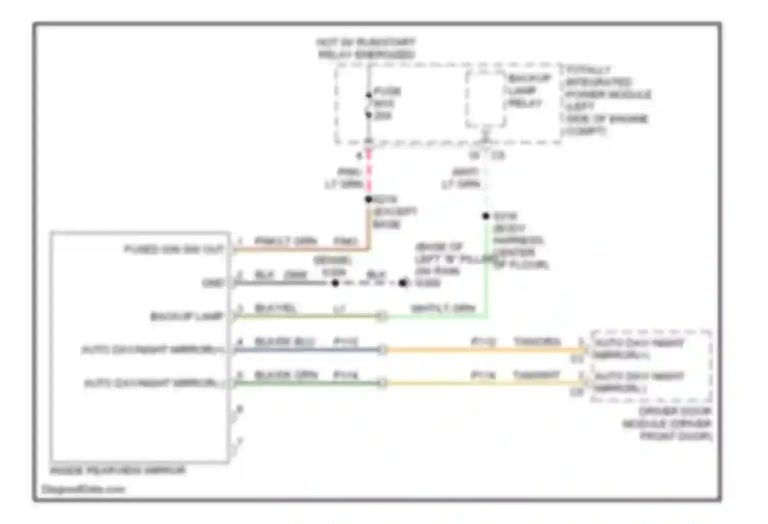Wiring diagram backup lamp relay for Volkswagen Routan I (2008-2012) (2 of 4)