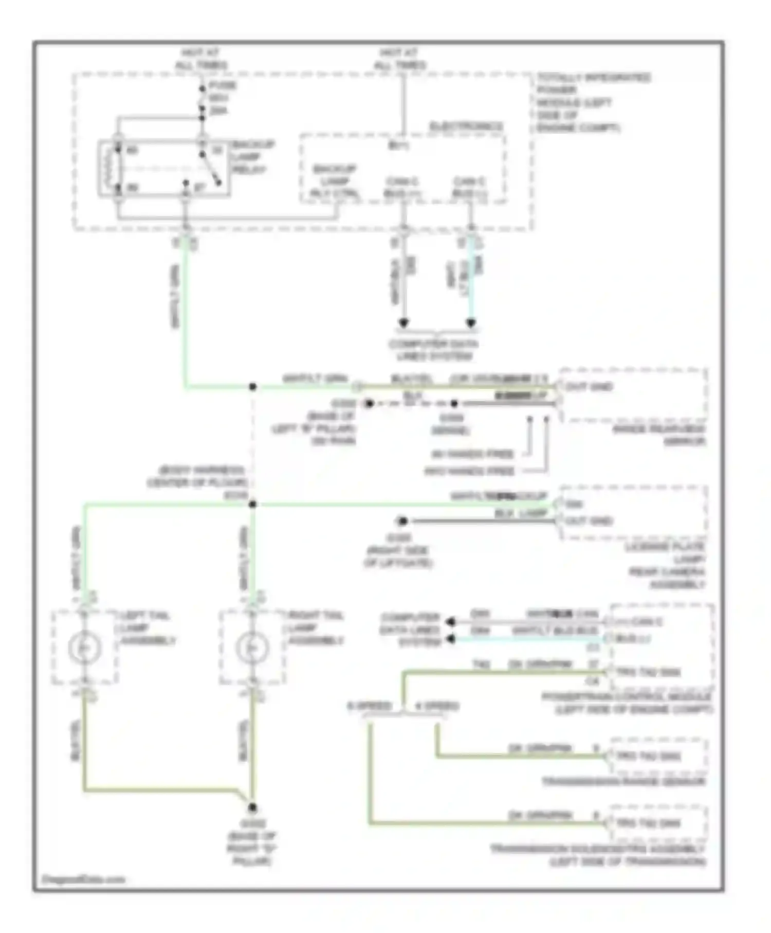 Wiring diagram inside rearview mirror for Volkswagen Routan I (2008-2012) (3 of 6)