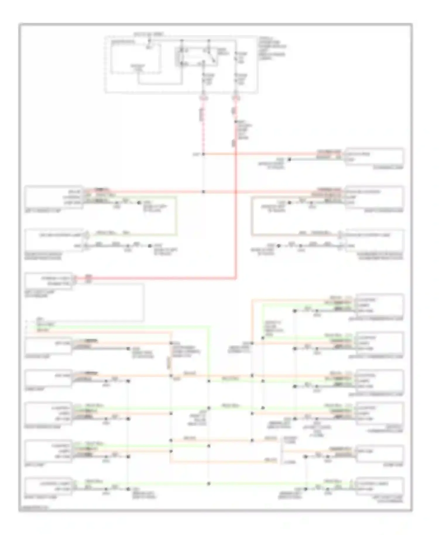 Wiring diagram overhead rail lamp for Volkswagen Routan I (2008-2012) (1 of 1)