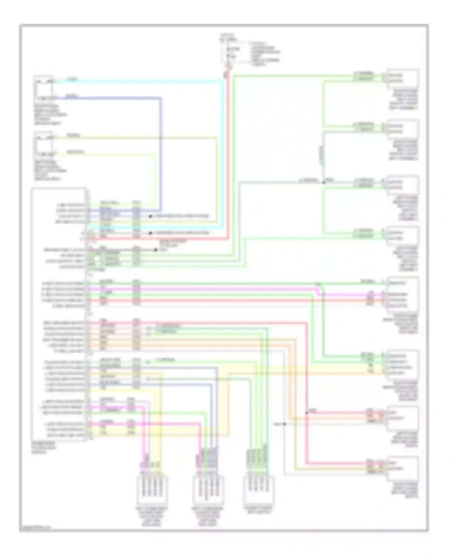 Wiring diagram right power rear folding seat recliner switch for Volkswagen Routan I (2008-2012) (1 of 1)