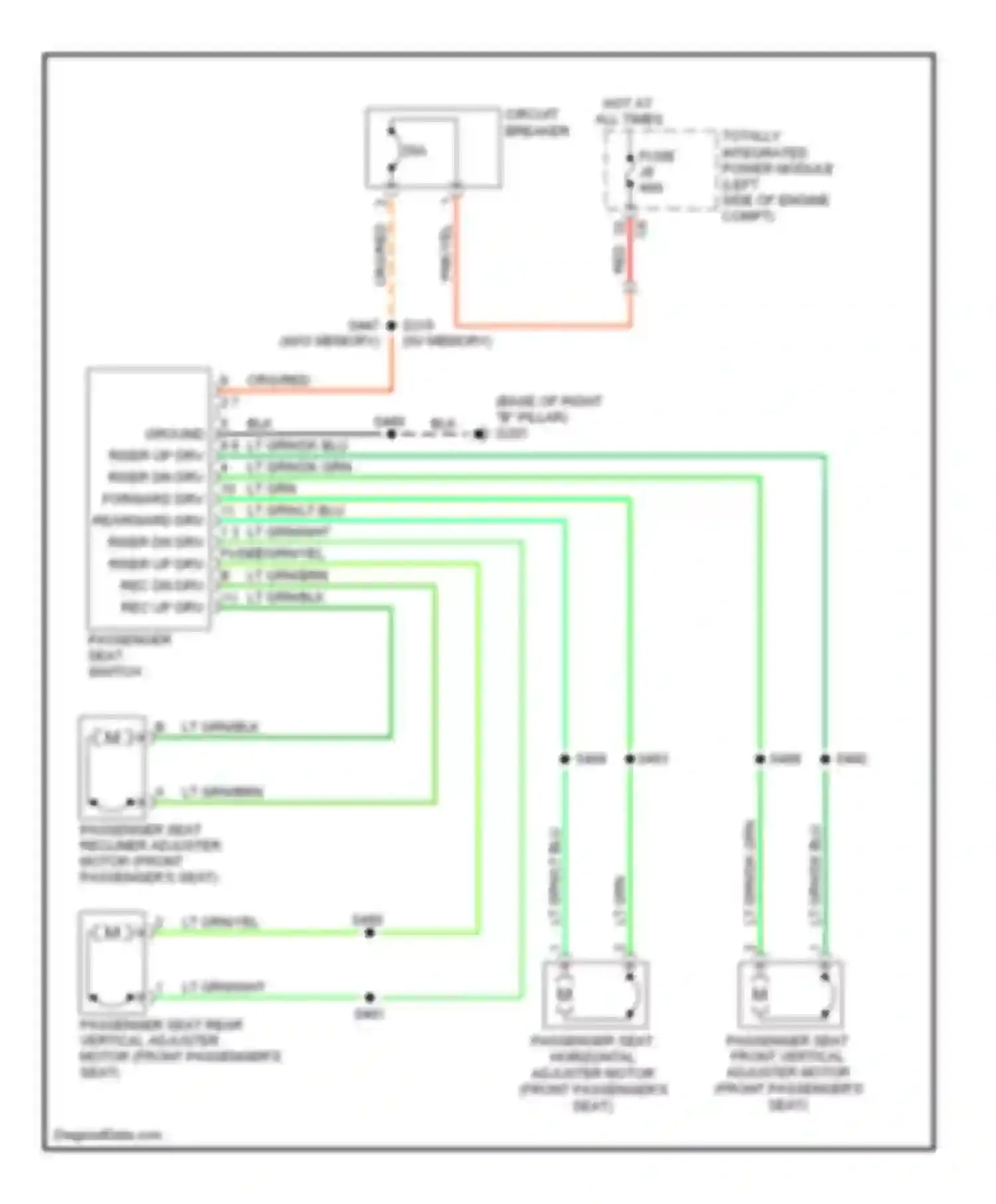 Wiring diagram w/ memory w/o memory for Volkswagen Routan I (2008-2012) (1 of 1)
