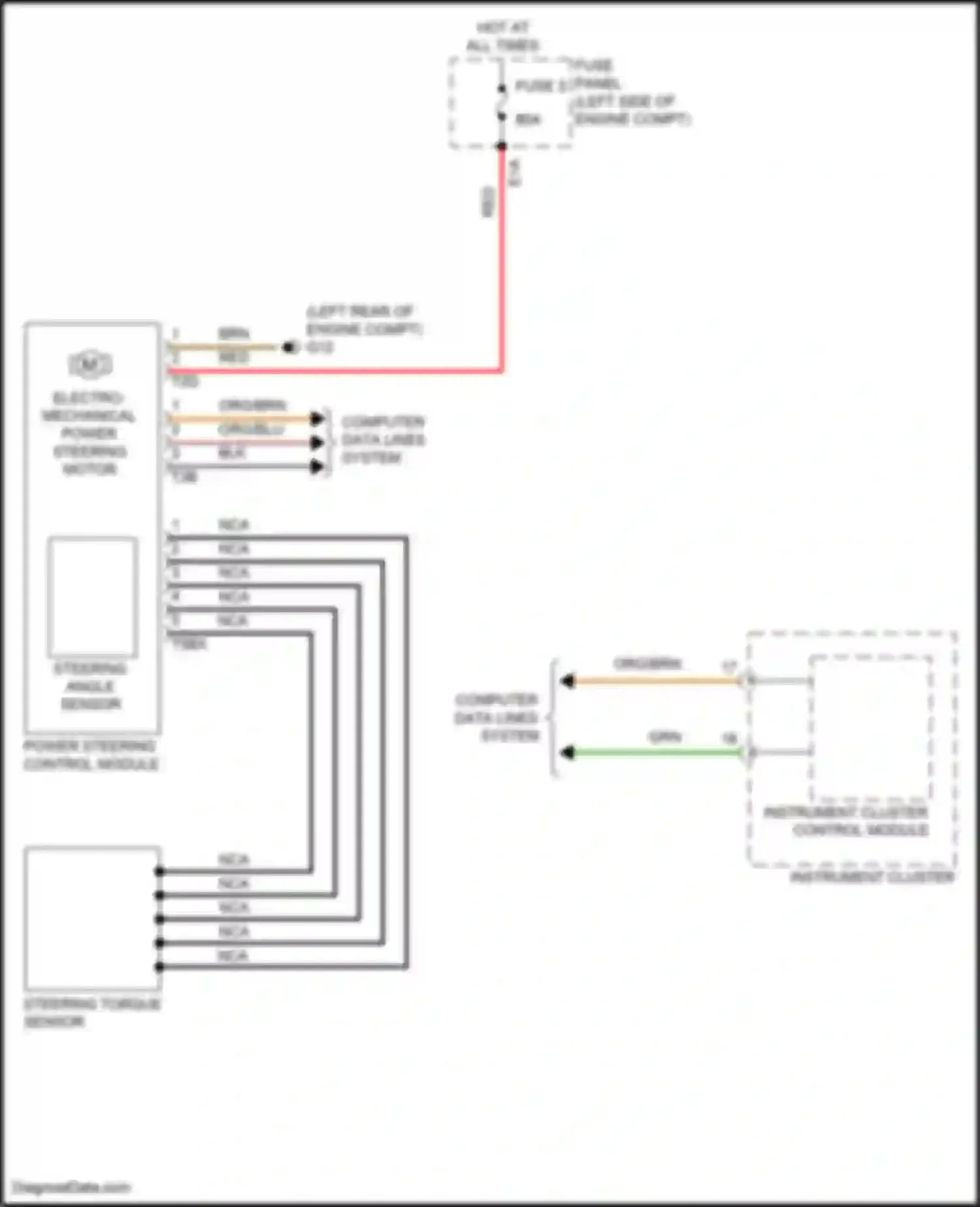 Taos Volkswagen I (2020-2024): Electronic power steering circuit