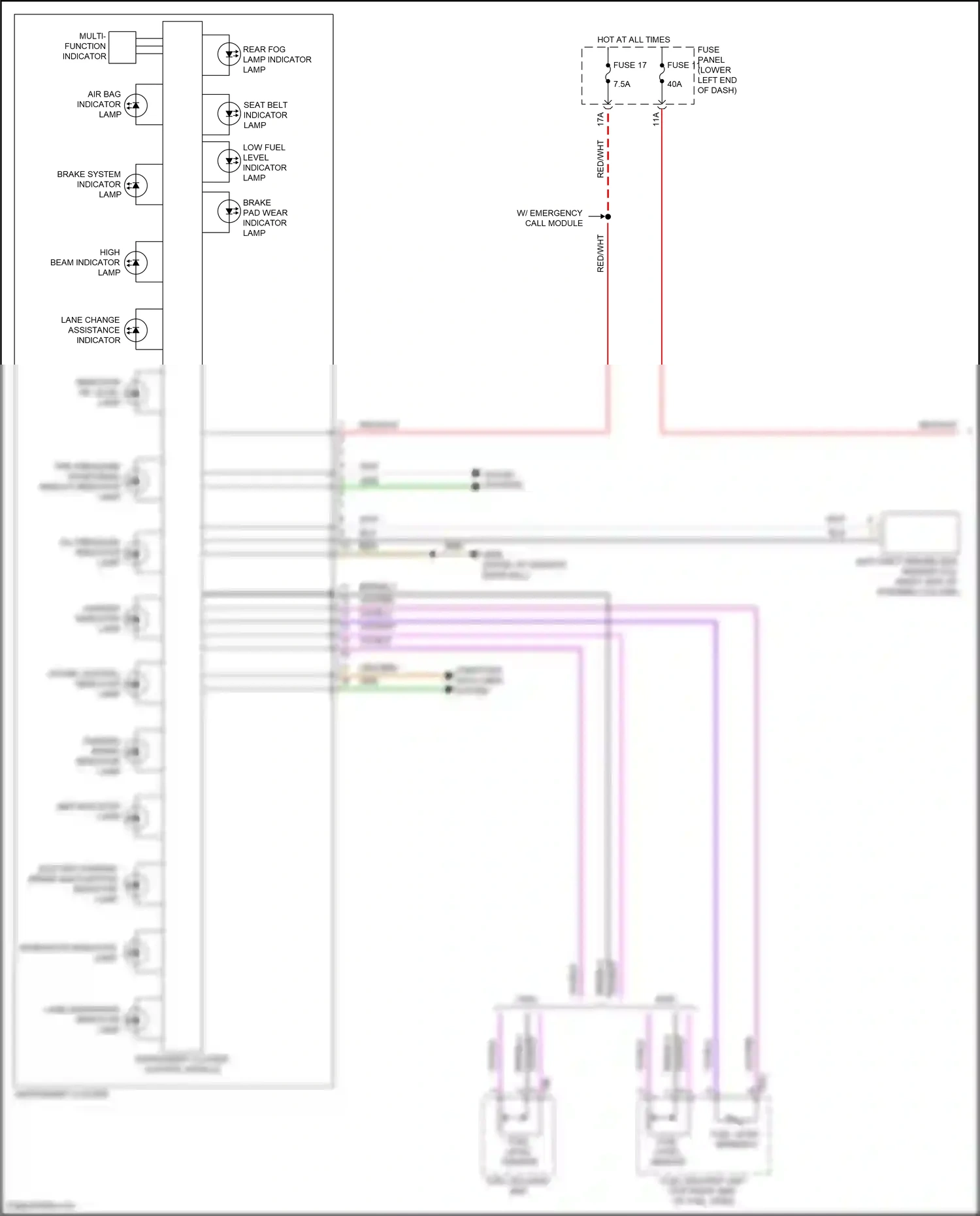 Volkswagen Taos I (2020-2024) multi-function indicator wiring diagram  (1 of 2)