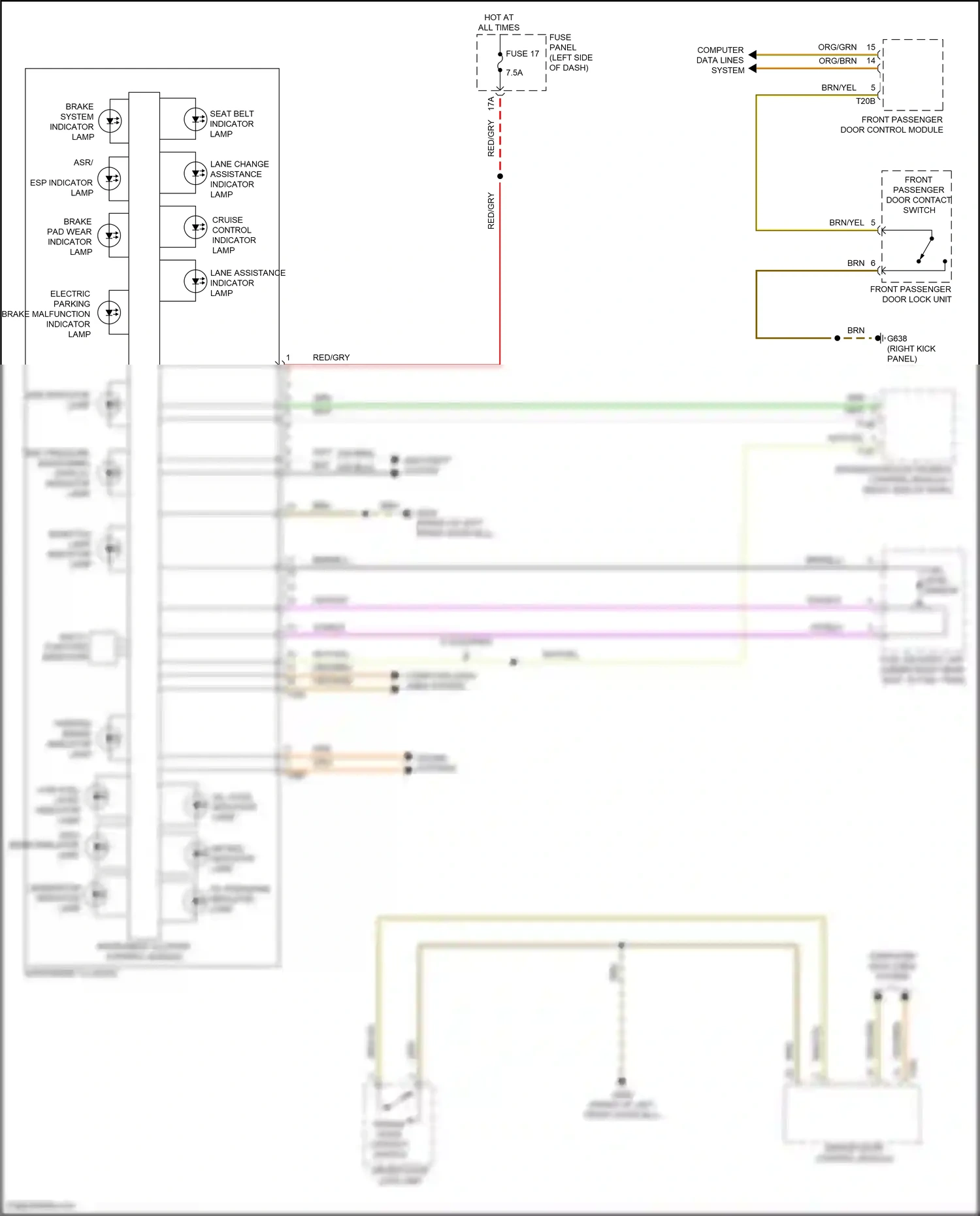 Volkswagen Teramont X I facelift (2021-2024) multi-function indicator wiring diagram  (1 of 1)