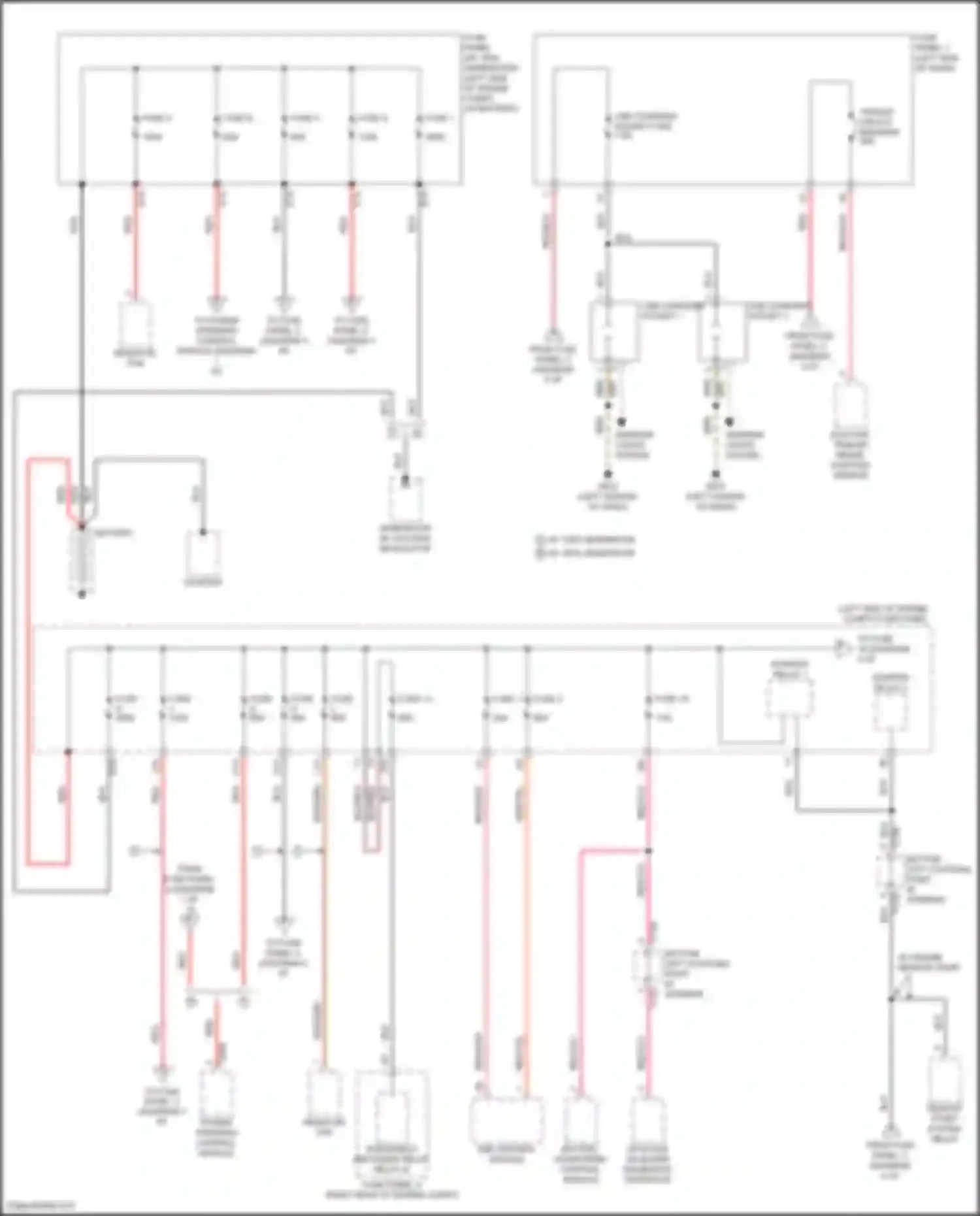 Wiring diagram bottom left coupling point in interior for Volkswagen Teramont I facelift (2021-2024) (5 of 33)