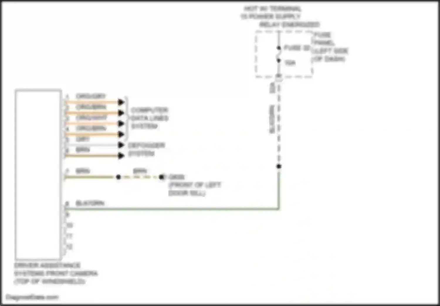 Wiring diagram driver assistance systems front camera for Volkswagen Teramont I facelift (2021-2024) (3 of 5)