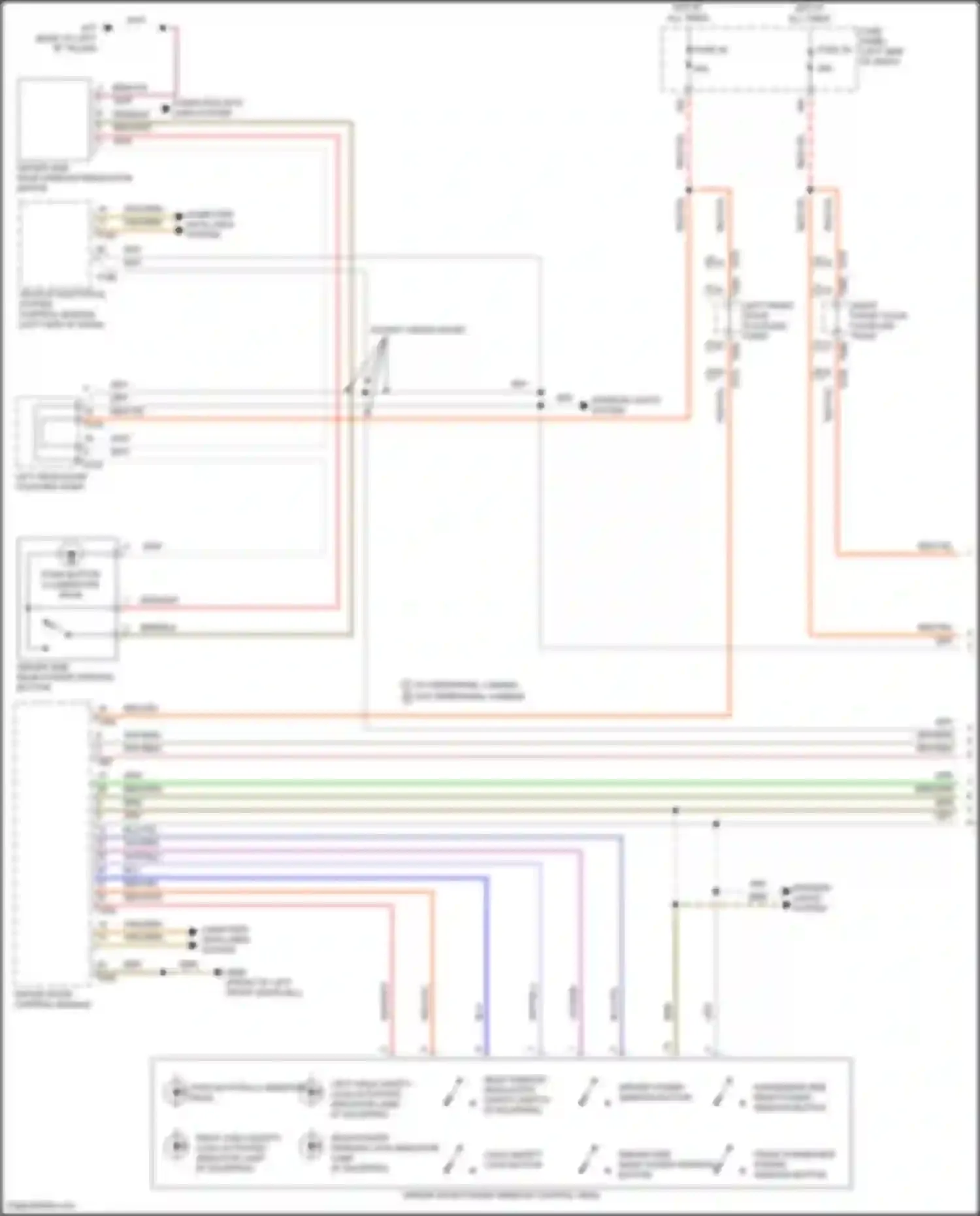 Wiring diagram front passenger power window button for Volkswagen Teramont I facelift (2021-2024) (3 of 4)