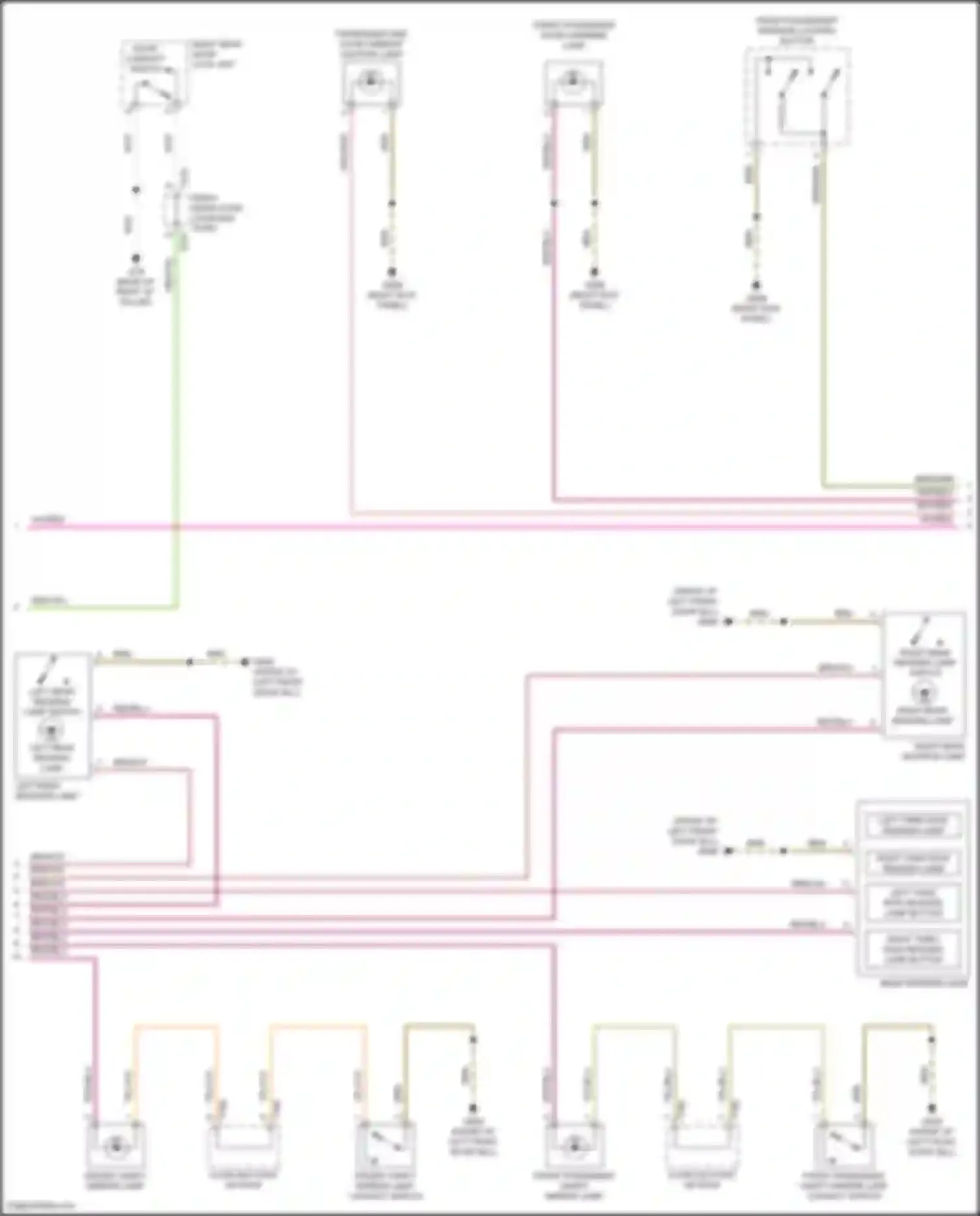 Wiring diagram front passenger vanity mirror lamp for Volkswagen Teramont I facelift (2021-2024) (1 of 1)