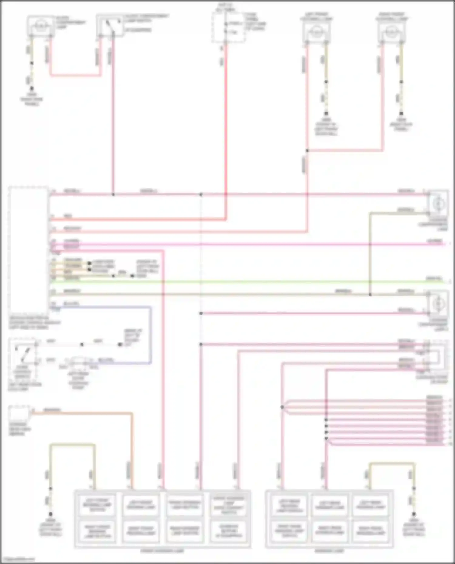Wiring diagram left front reading lamp button for Volkswagen Teramont I facelift (2021-2024) (1 of 1)