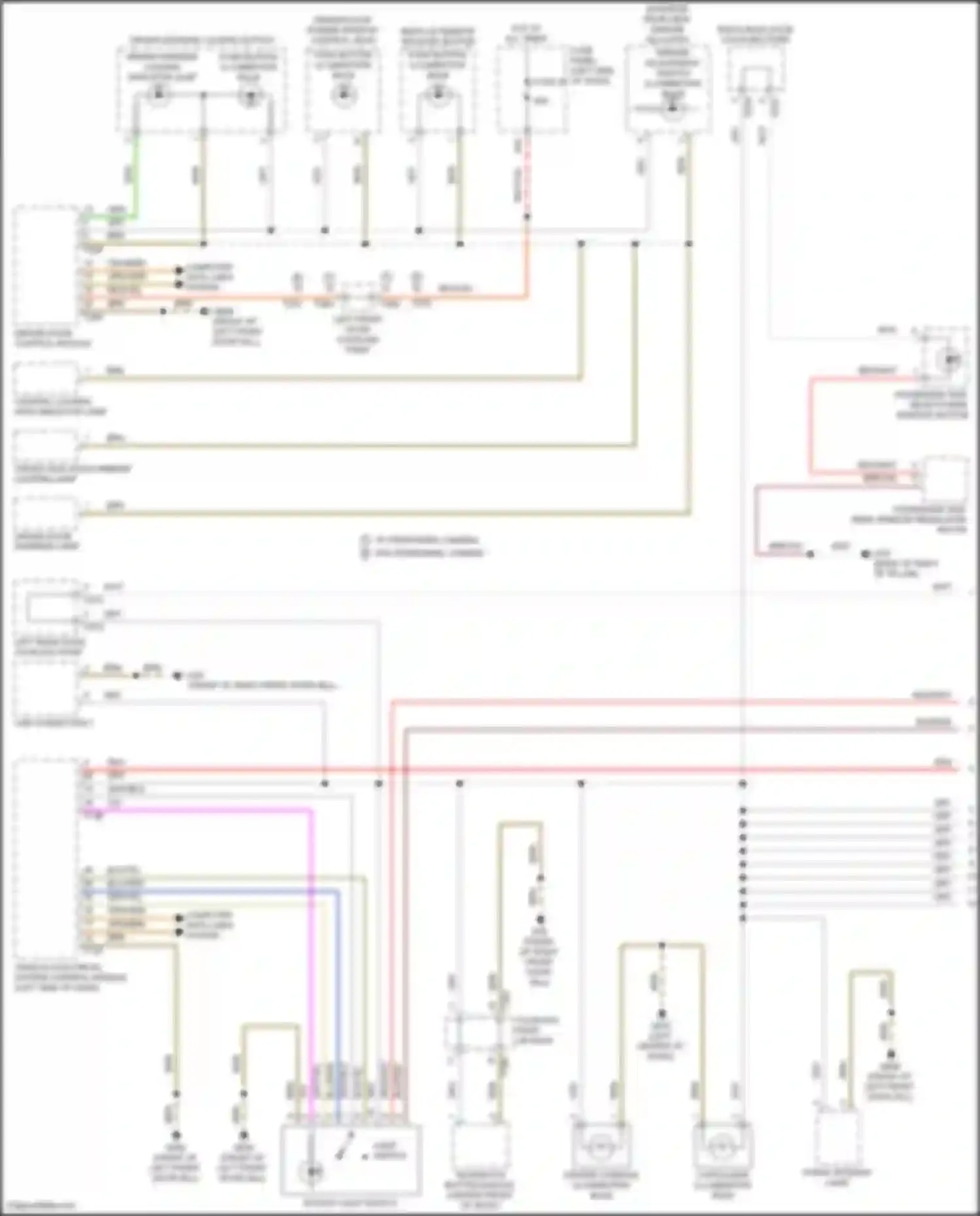 Wiring diagram mirror adjustment switch illumination bulb for Volkswagen Teramont I facelift (2021-2024) (1 of 3)